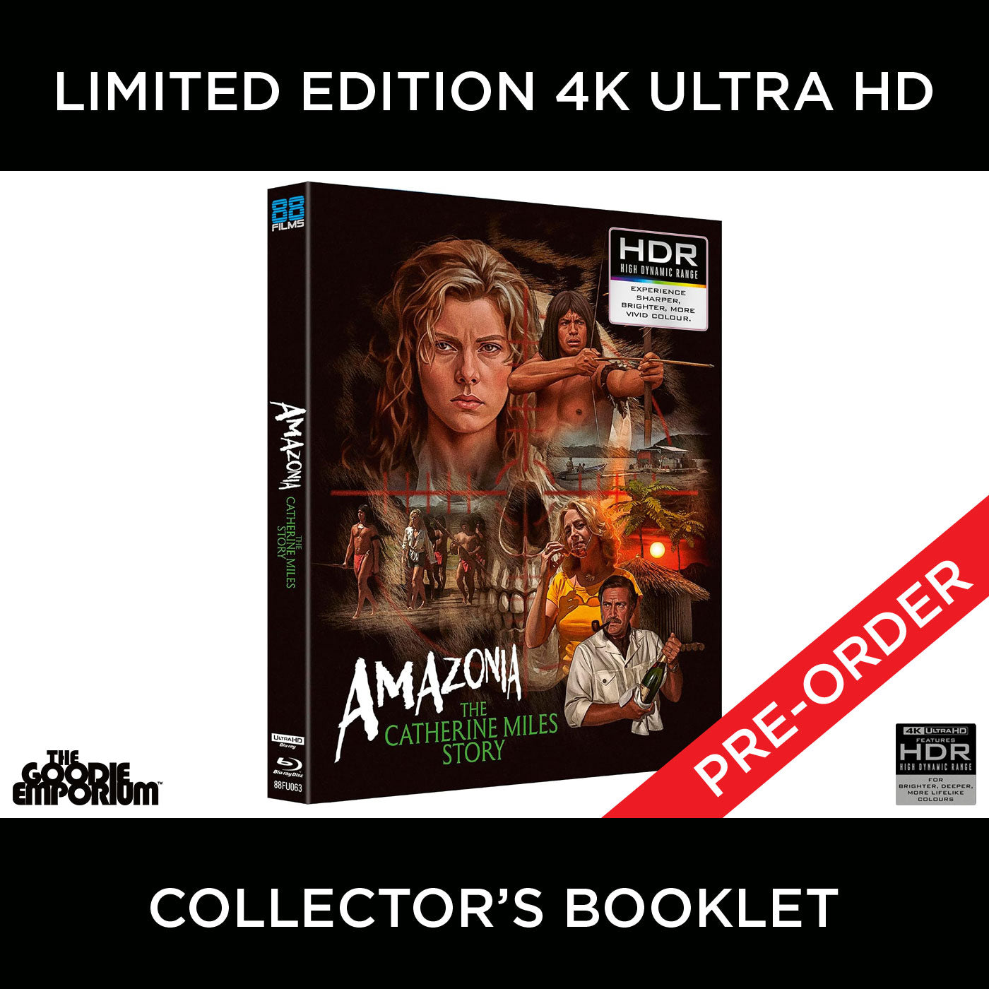 Amazonia The Catherine Miles Story 4K Ultra HD 1985 Blu-ray 88 Films Cannibal Holocaust 2 White Slave
