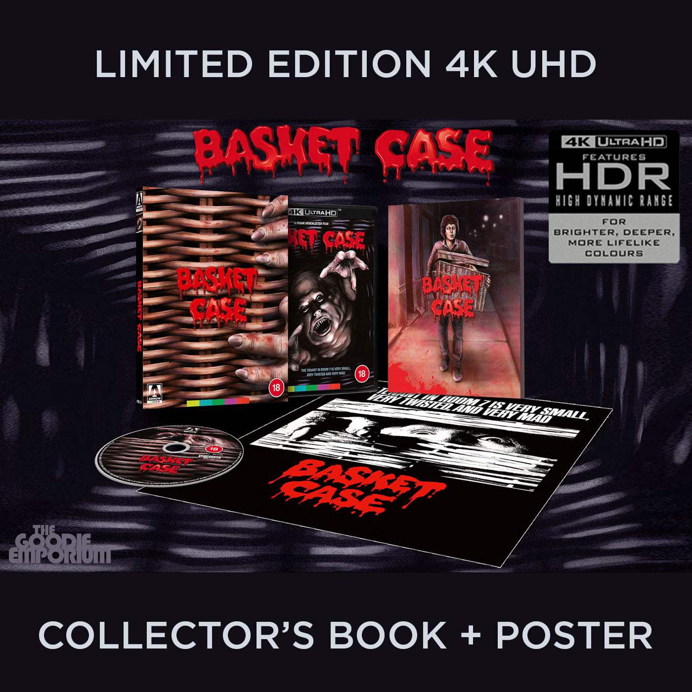 Basket Case UHD 4K 1982 Frank Henenlotter Arrow Ultra HD Basketcase