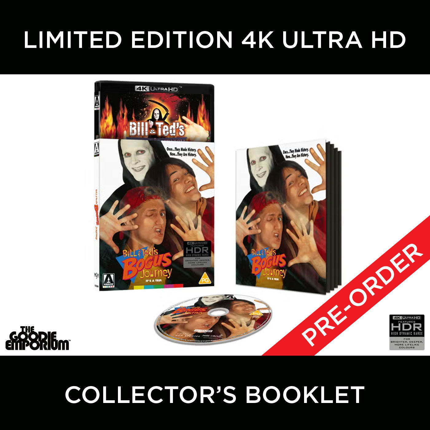 Bill & Ted's Bogus Journey 4K Ultra HD Blu-ray 1991 Arrow and Keanu Reeves Alex Winter