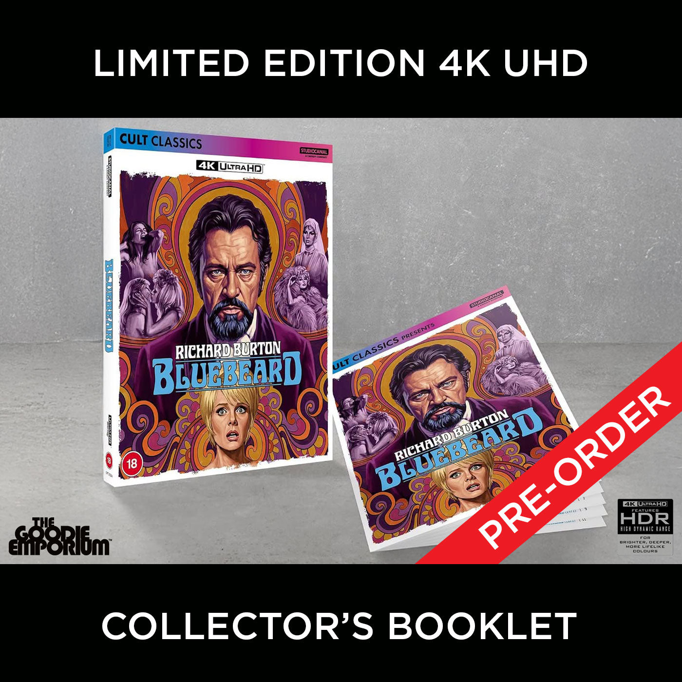 Bluebeard 4K Ultra HD Blu-ray 1972 Studio Canal Blue beard Edward Dmytryk Richard Burton Raquel Welch