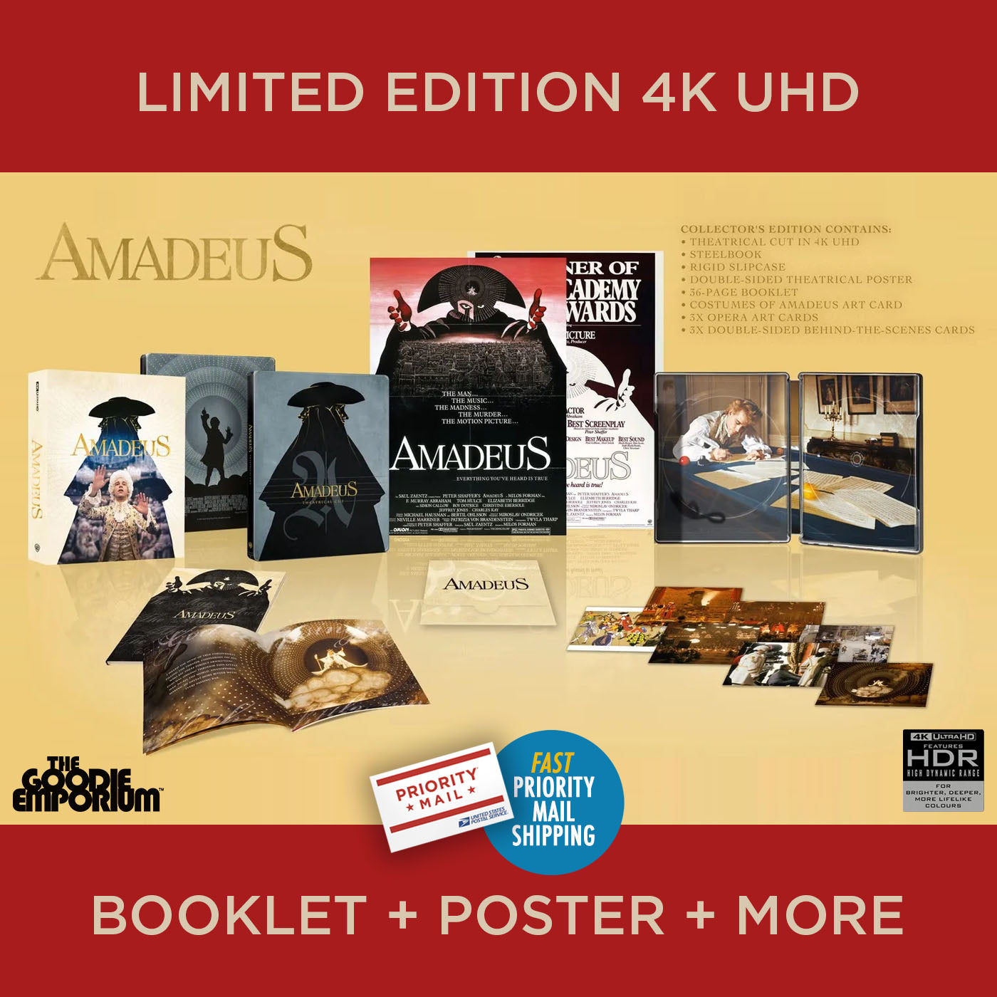 Amadeus 4K Ultra HD Blu-ray SteelBook Warner Steel Book Milos Forman