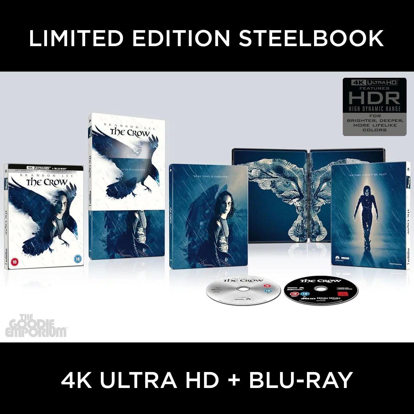 The Crow 4K Ultra HD UHD Blu-ray Brandon Lee Steel Book Steelbook Paramount