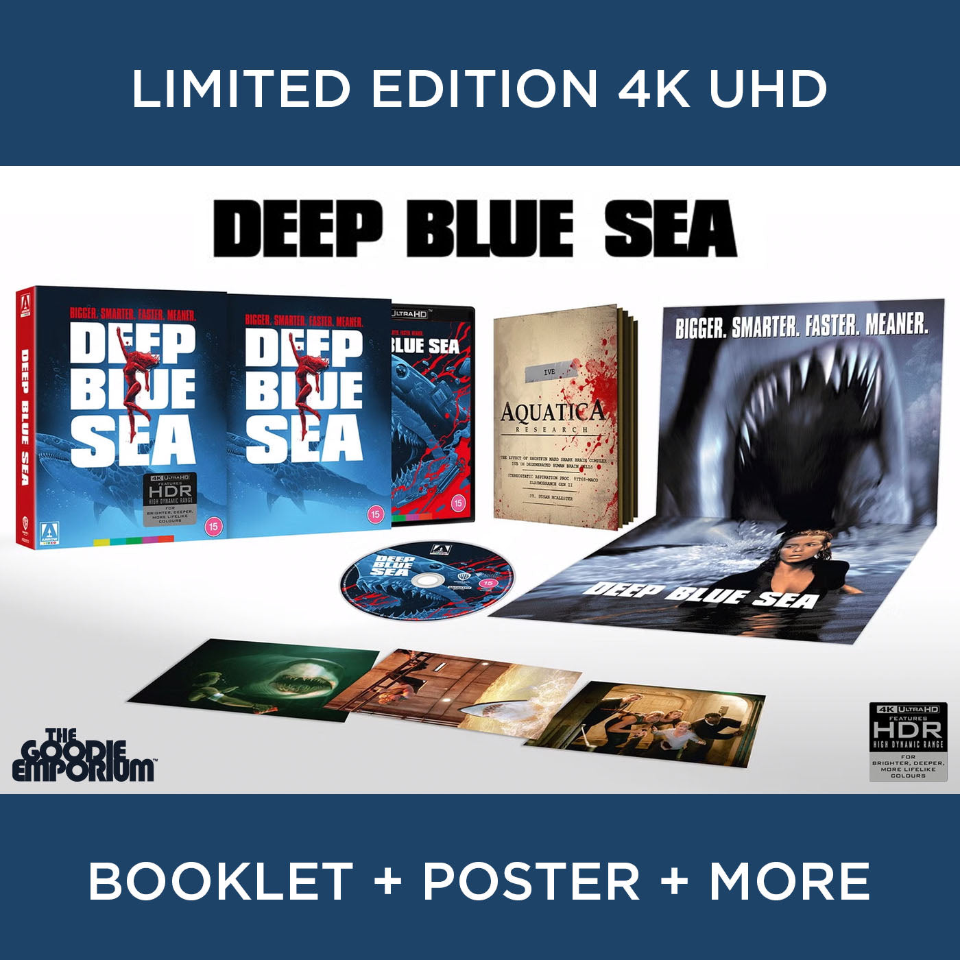 Deep Blue Sea 4K Ultra HD UHD Arrow Blu-ray 1999 Renny Harlin