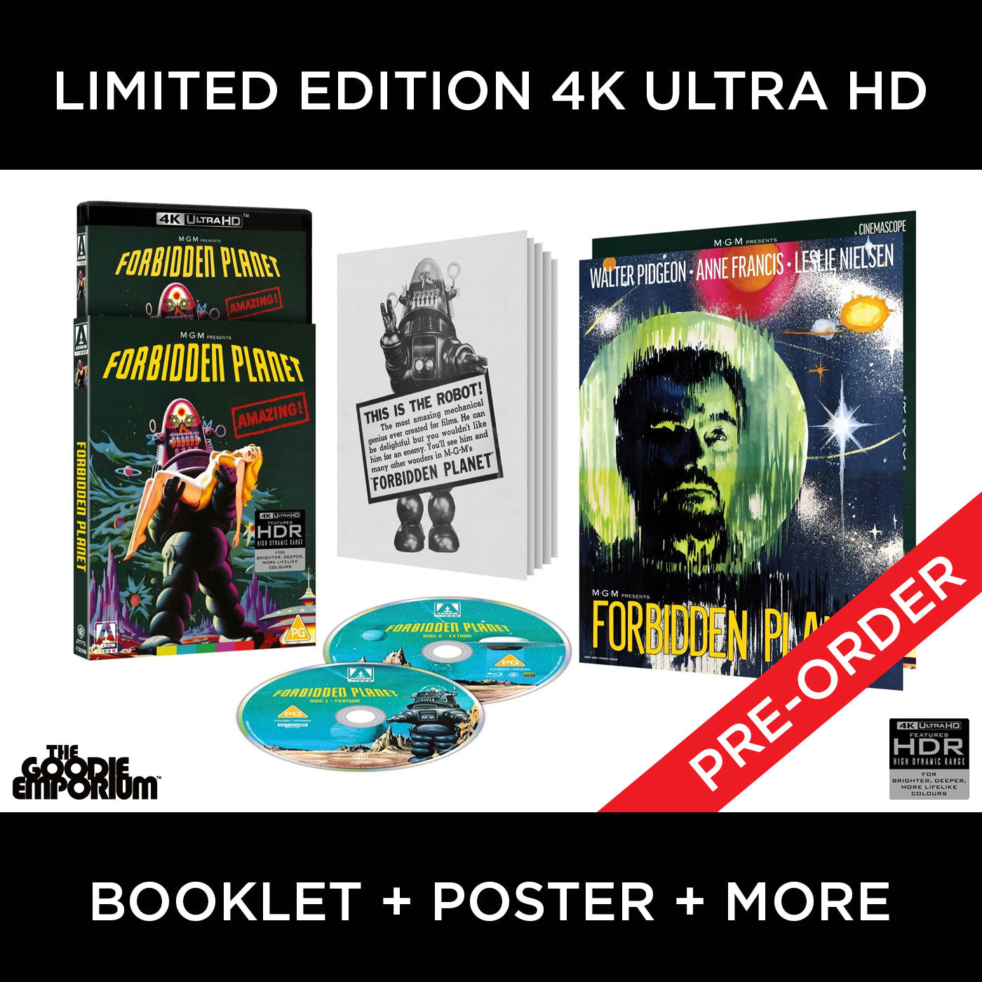 Forbidden Planet 4K Ultra HD Blu-ray 1956 Arrow Leslie Nielsen Fred M. Wilcox Walter Pidgeon