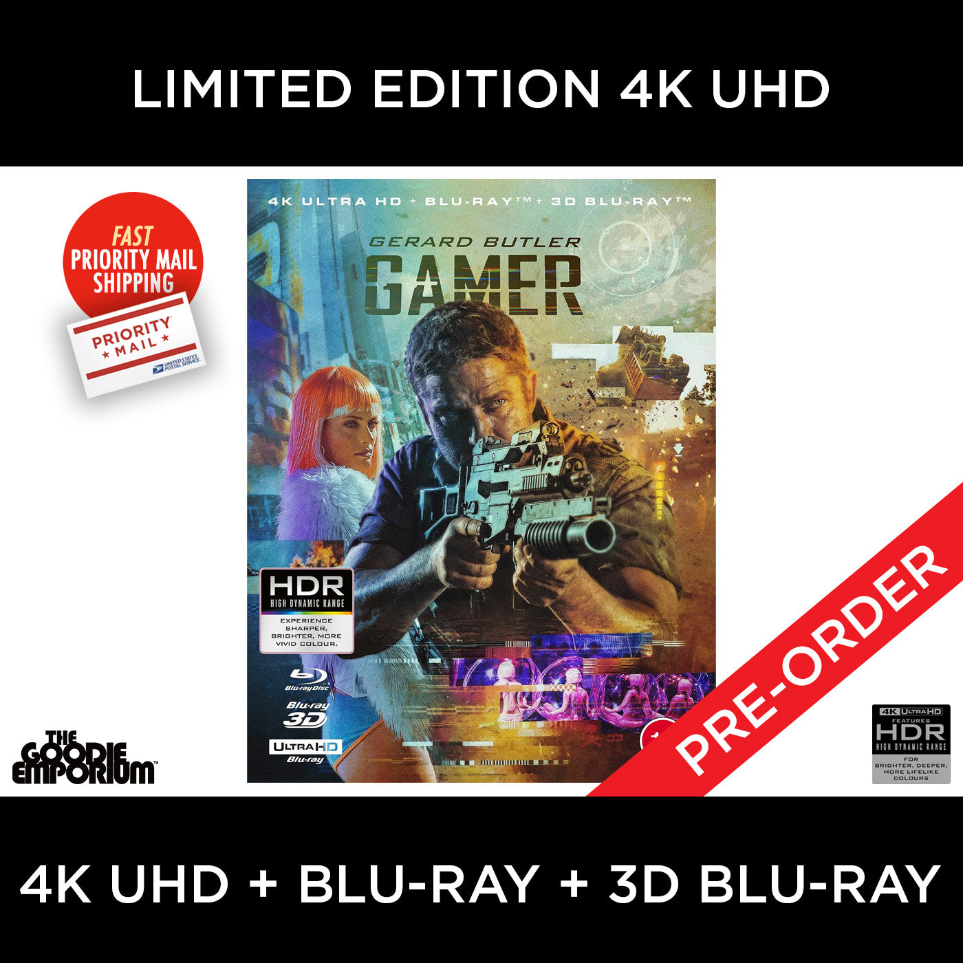 Gamer 4K Ultra HD2009 88 Films Blu-ray 3D Gerard Butler Mark Neveldine Brian Taylor