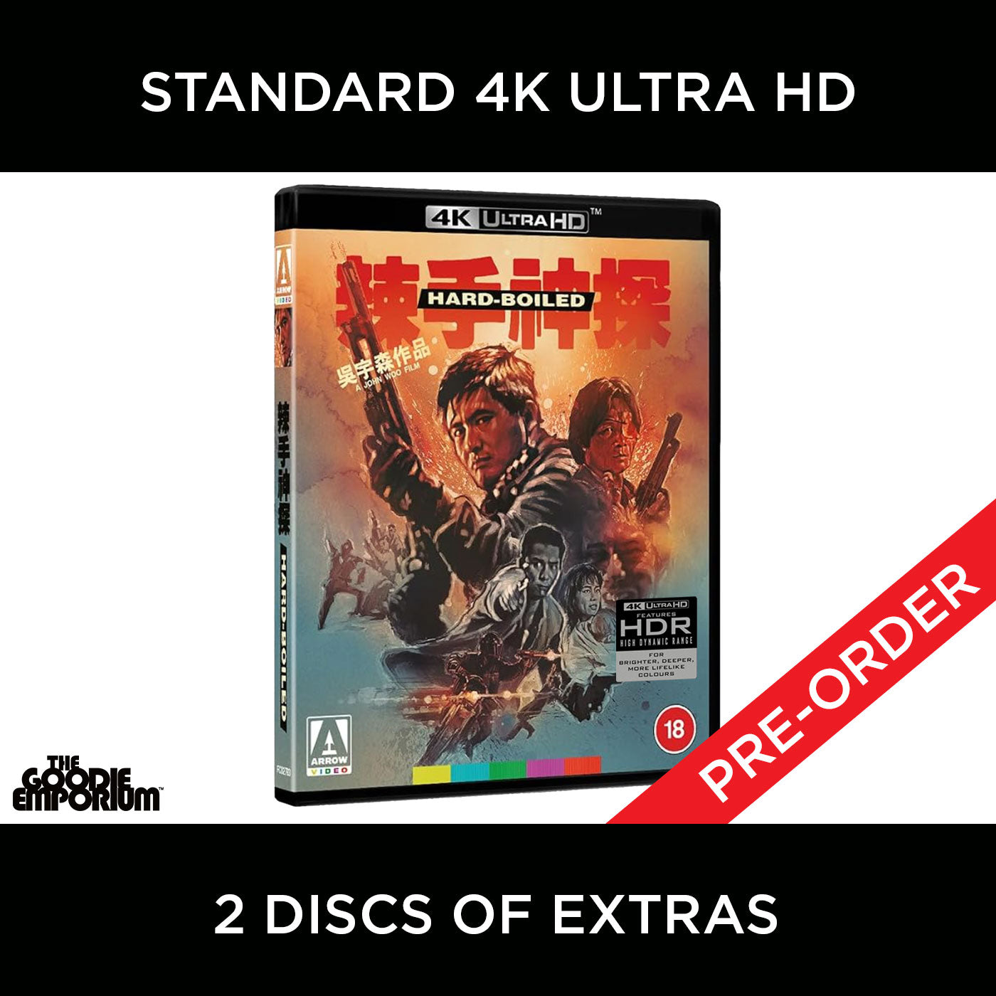 Hard Boiled 4K Ultra HD 1992 Blu-ray Arrow John Woo Chow Yun Fat Tony Leung Standard