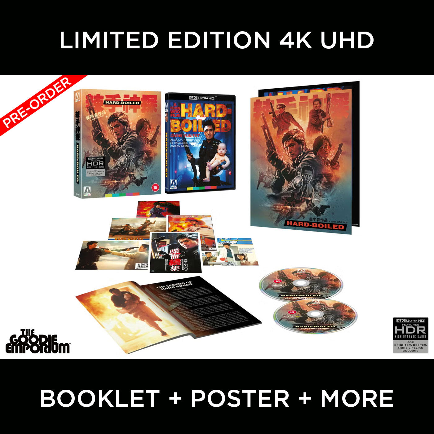 Hard Boiled 4K Ultra HD 1992 Blu-ray Arrow John Woo Chow Yun Fat Tony Leung