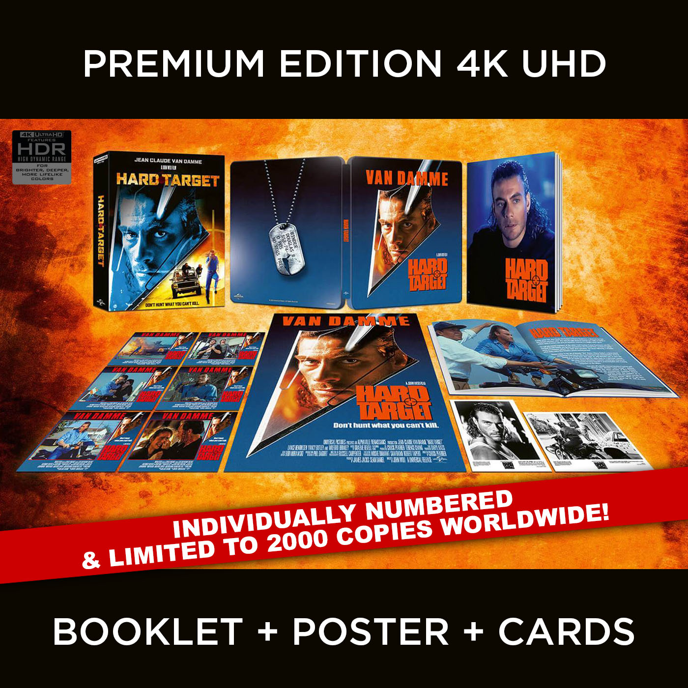 Hard Target Jean-Claude Van Damme Steel Book John Woo 2 II Scott Adkins 4K UHD Blu-ray Steelbook Universal