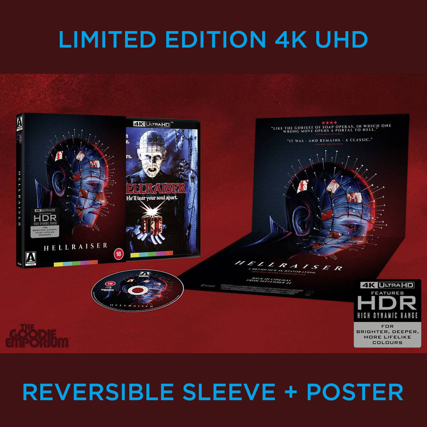 Hellraiser UHD 4K Arrow Ultra HD Blu-ray Hell Raiser Limited Edition Poster