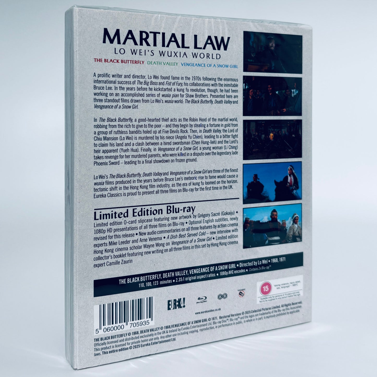 Martial Law Lo Wei’s Wuxia World Blu-ray Eureka Shaw Vengeance of a Snow Girl Black Butterfly Death Valley