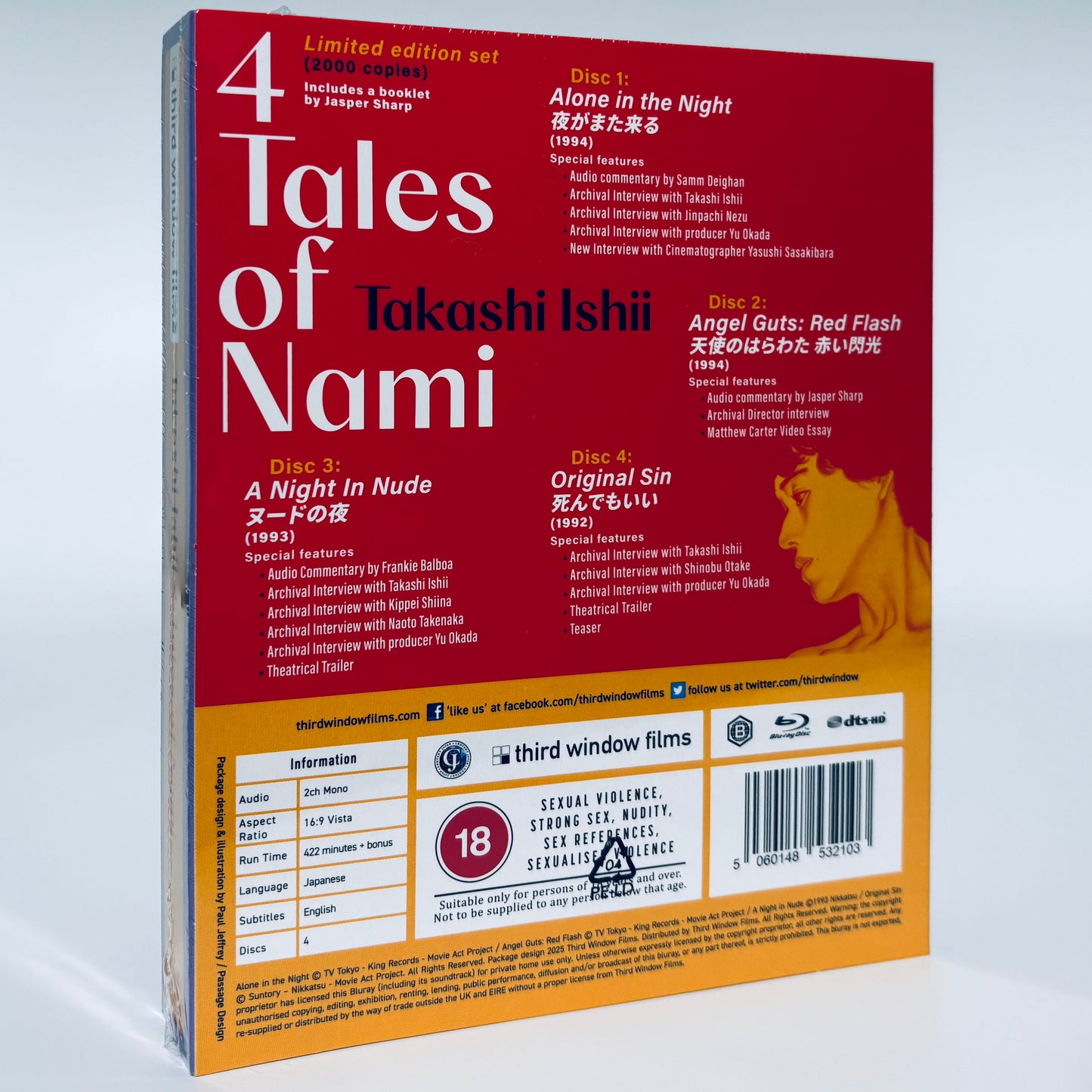 Takashi Ishii 4 Tales of Nami Blu-ray Third Window Alone in the Night Angel Guts A Night in Nude Original Sin