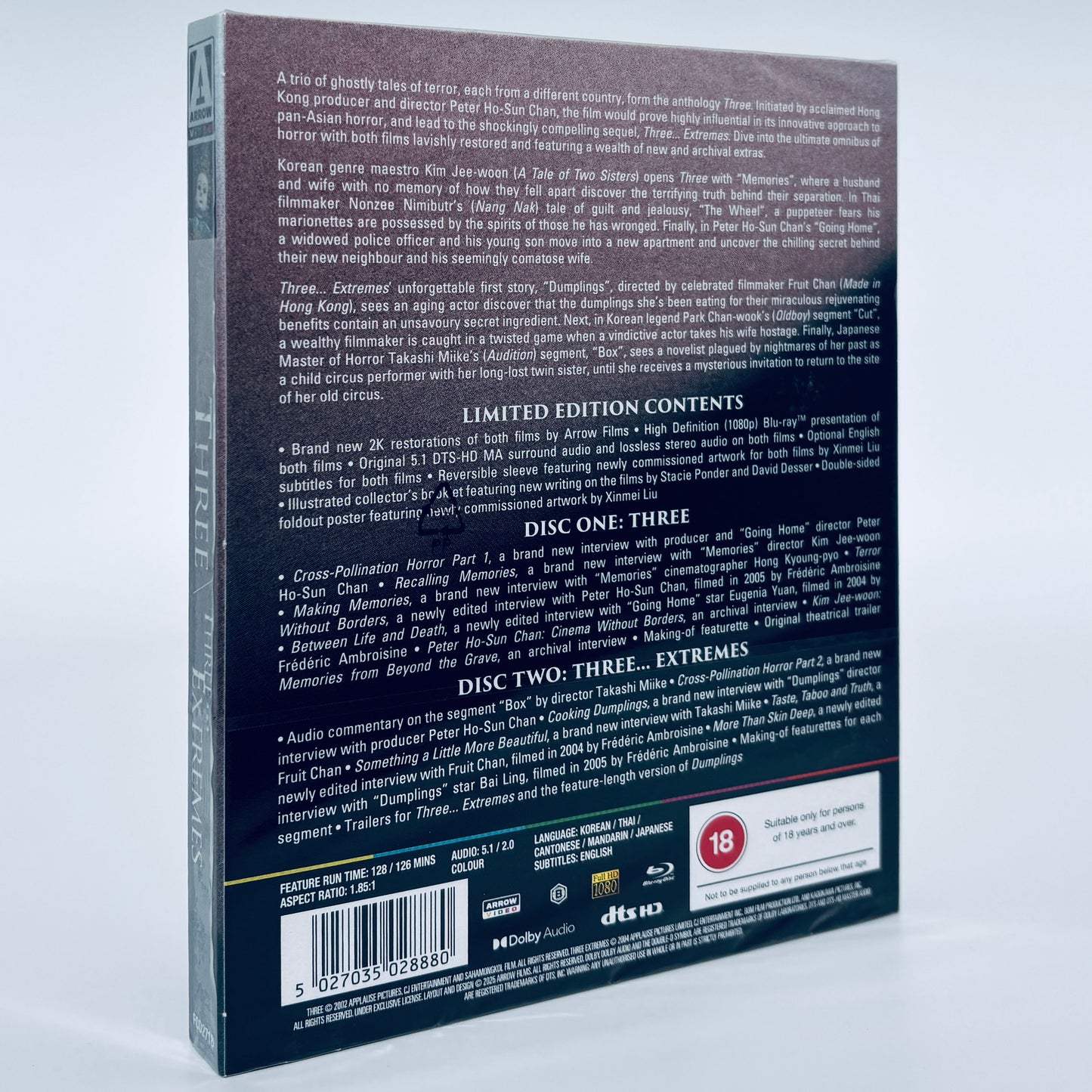 Three Extremes Blu-ray Arrow Films Kim Jee-woon Takashi Miike Park Chan-wook