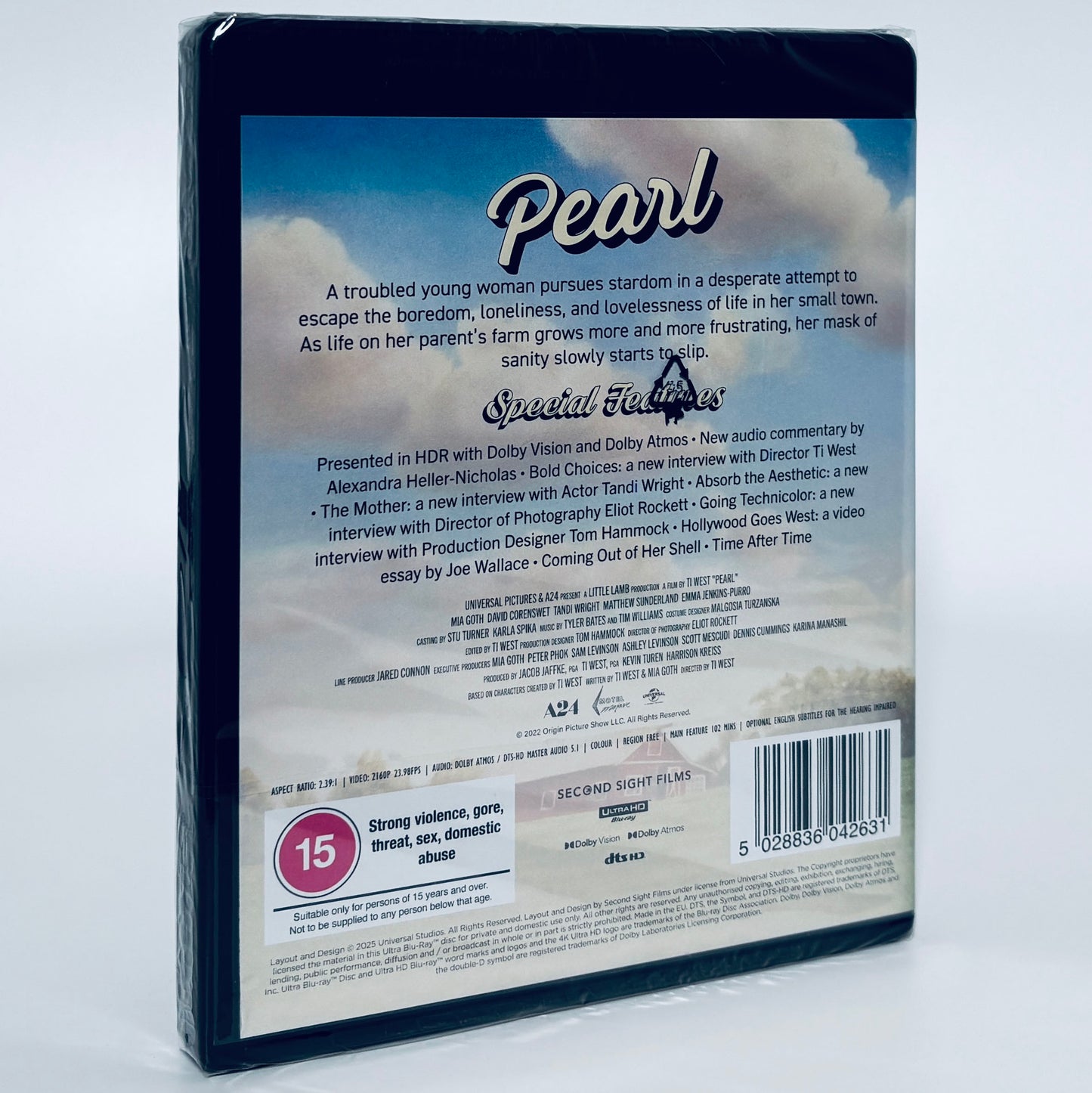 Pearl 4K Ultra HD Blu-ray 2022 Second Sight Standard Edition Ti West Mia Goth