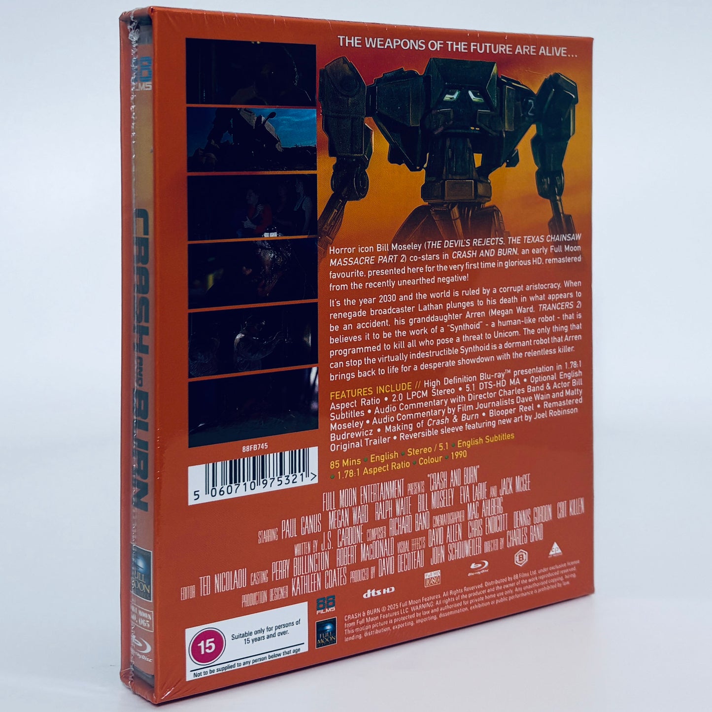 Crash and Burn Blu-ray Robot Jox 2 88 Films Charles Band Full Moon Bill Moseley