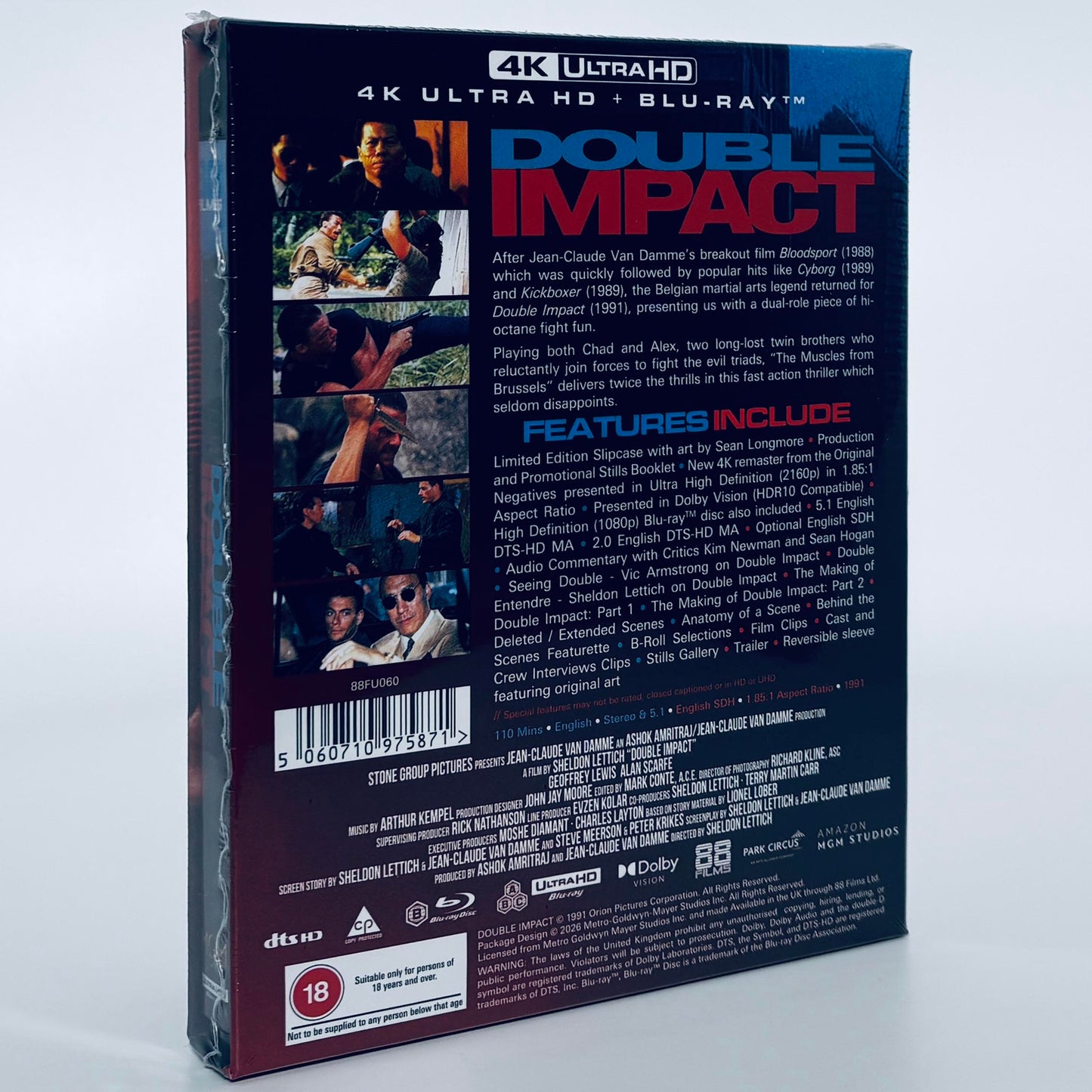 Double Impact 4K UHD Blu-ray Jean-Claude Van Damme 88 Films Sheldon Lettich