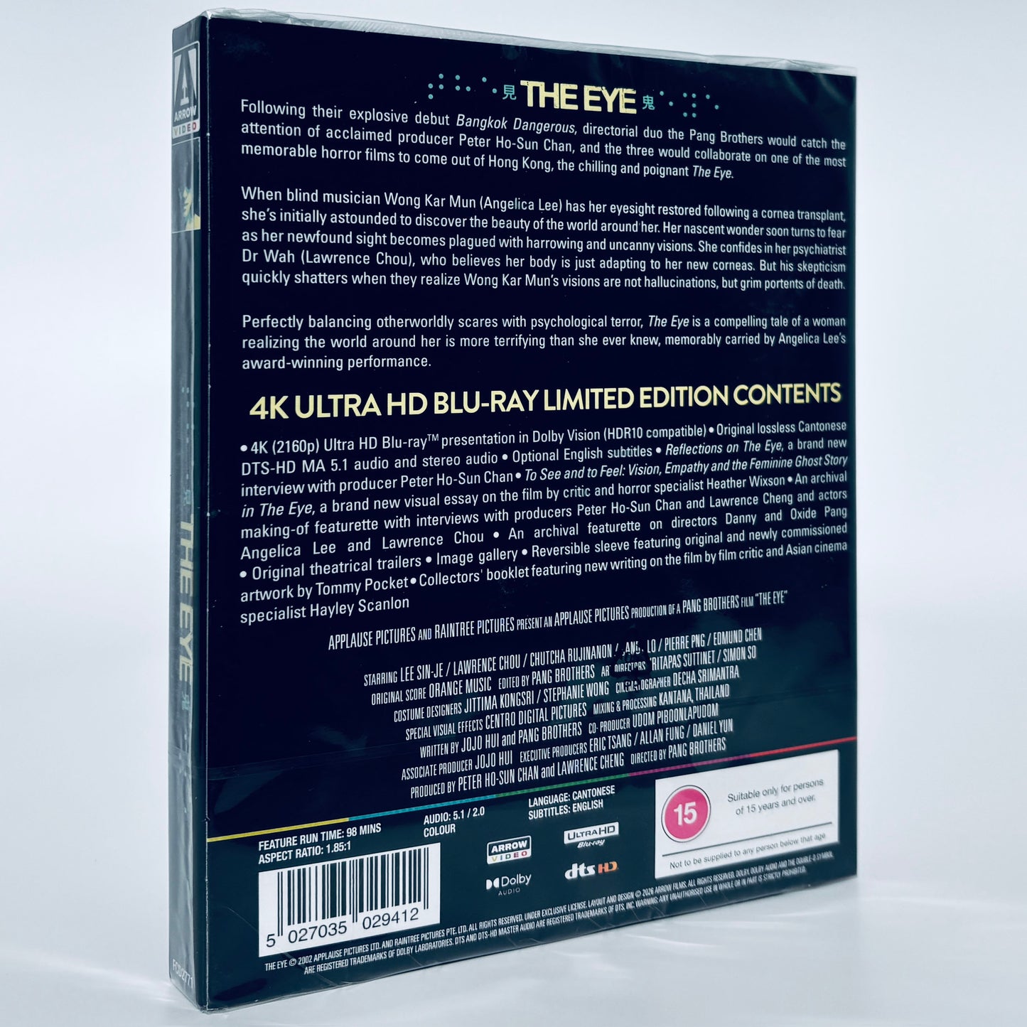 The Eye 4K Ultra HD Blu-ray Arrow Pang Brothers Angelica Lee 2002