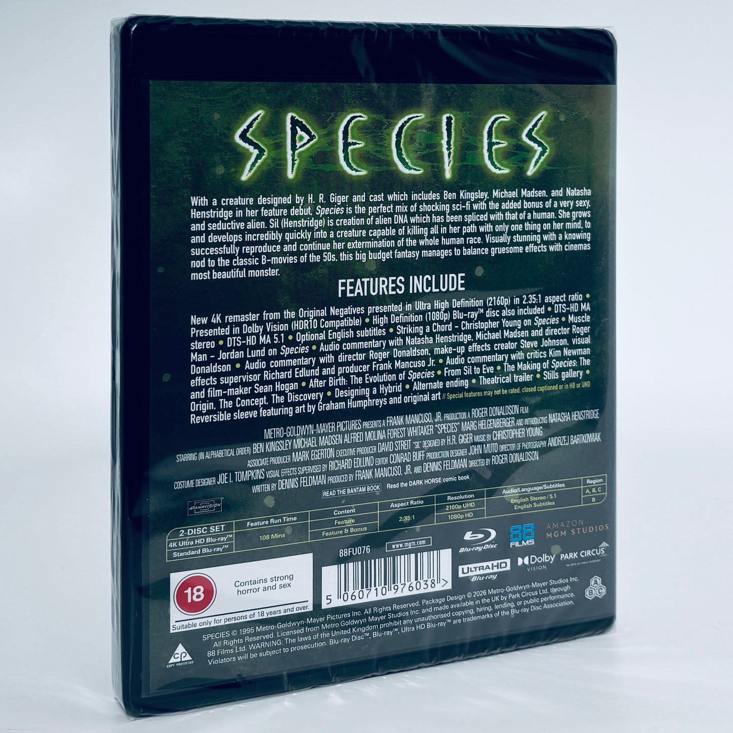 Species 4K UHD Blu-ray 88 Films Ultra HD H R Giger 1995 Ben Kingsley