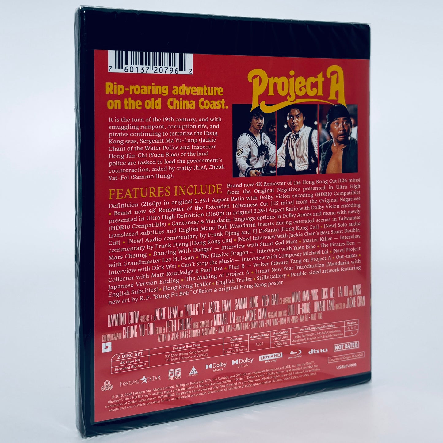 Project A 4K Ultra HD Blu-ray 88 Films UHD Jackie Chan Sammo Hung Yuen Biao