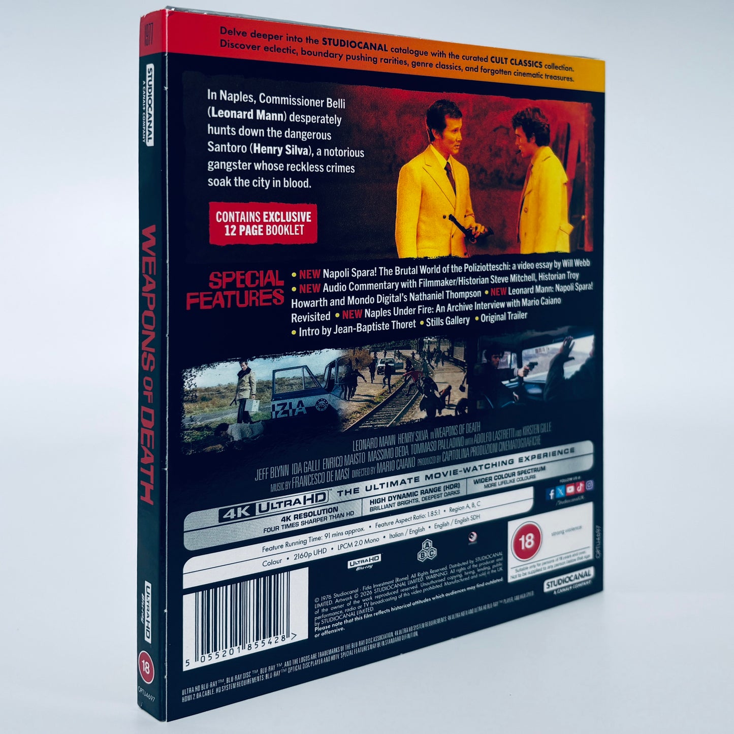 Weapons of Death 4K Ultra HD Blu-ray 1977 Studio Canal Naples Shoots Napoli spara! Leonard Mann Henry Silva