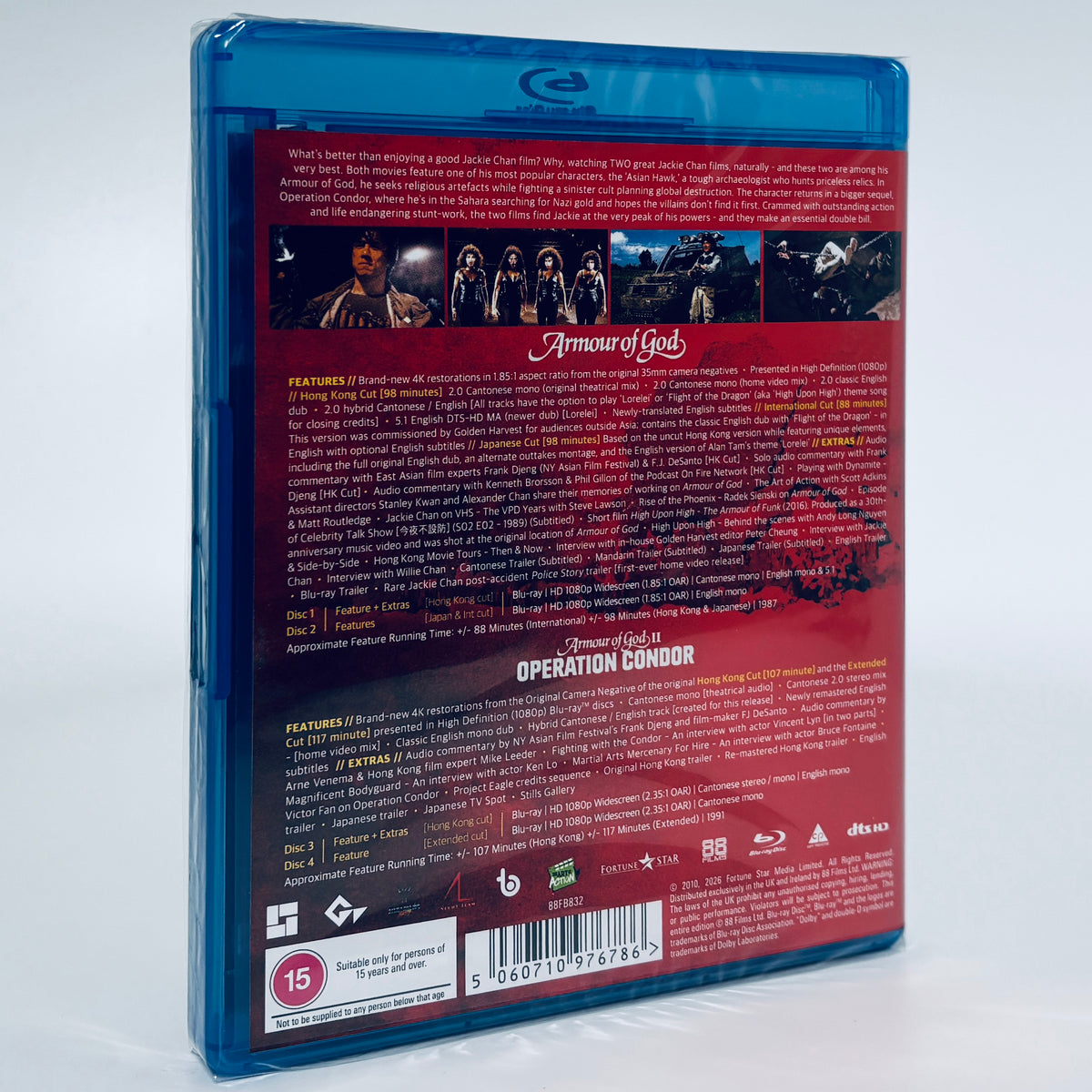 Armour of God Collection Blu-ray 88 Films 1 2 II Jackie Chan Armor Operation Condor Part Two