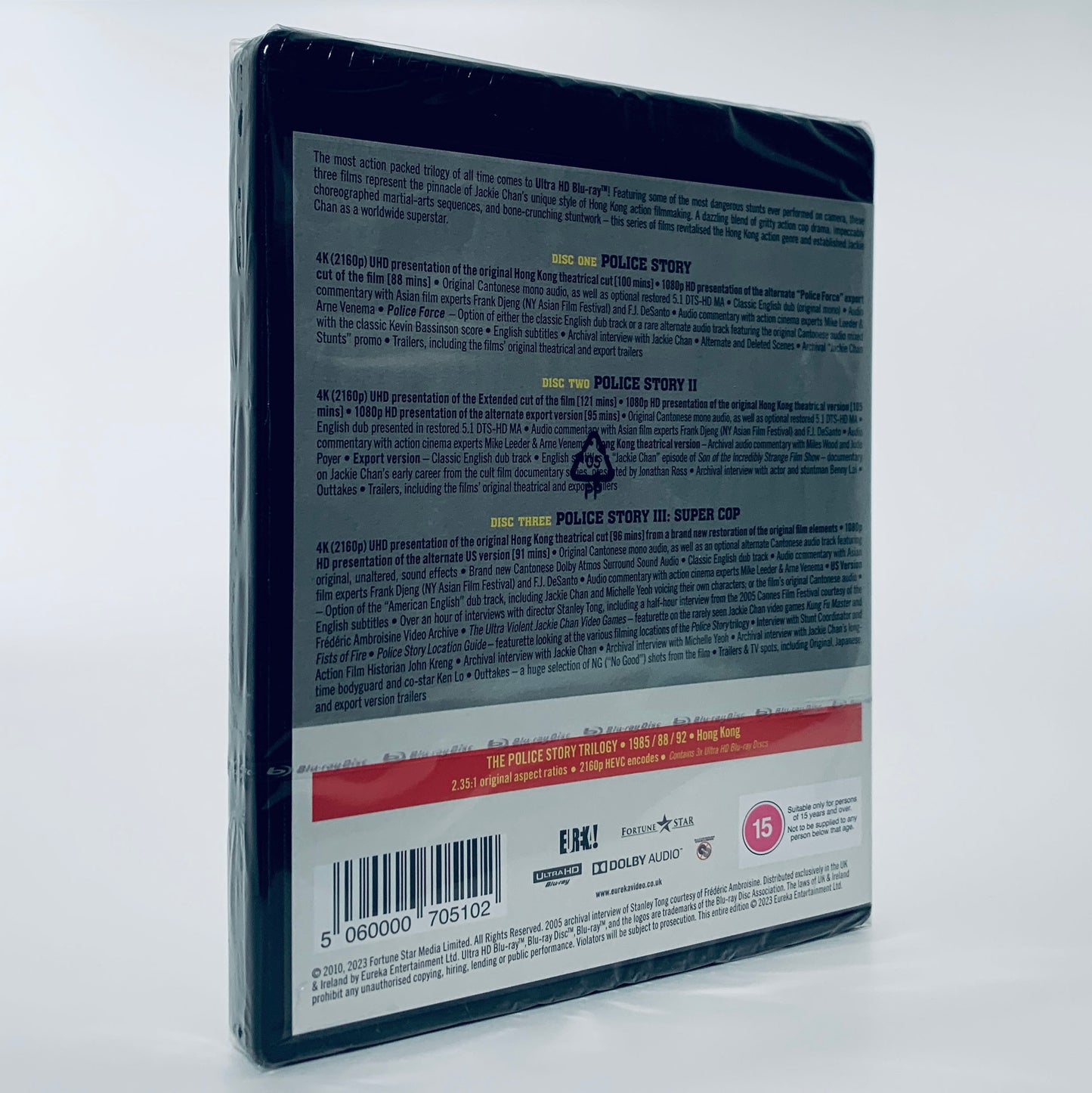 Police Story Trilogy 4K UHD Jackie Chan Blu-ray Eureka UK Supercop Standard