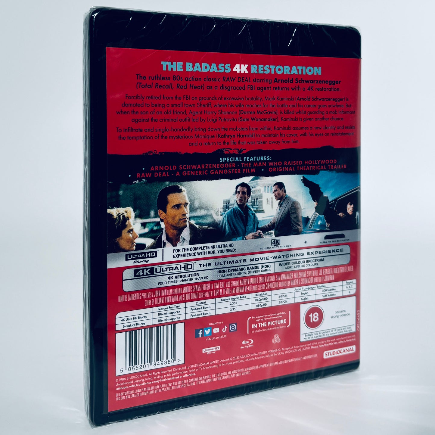 Raw Deal Arnold Schwarzenegger 2-Disc 4K Ultra HD Blu-ray Studio Canal UK