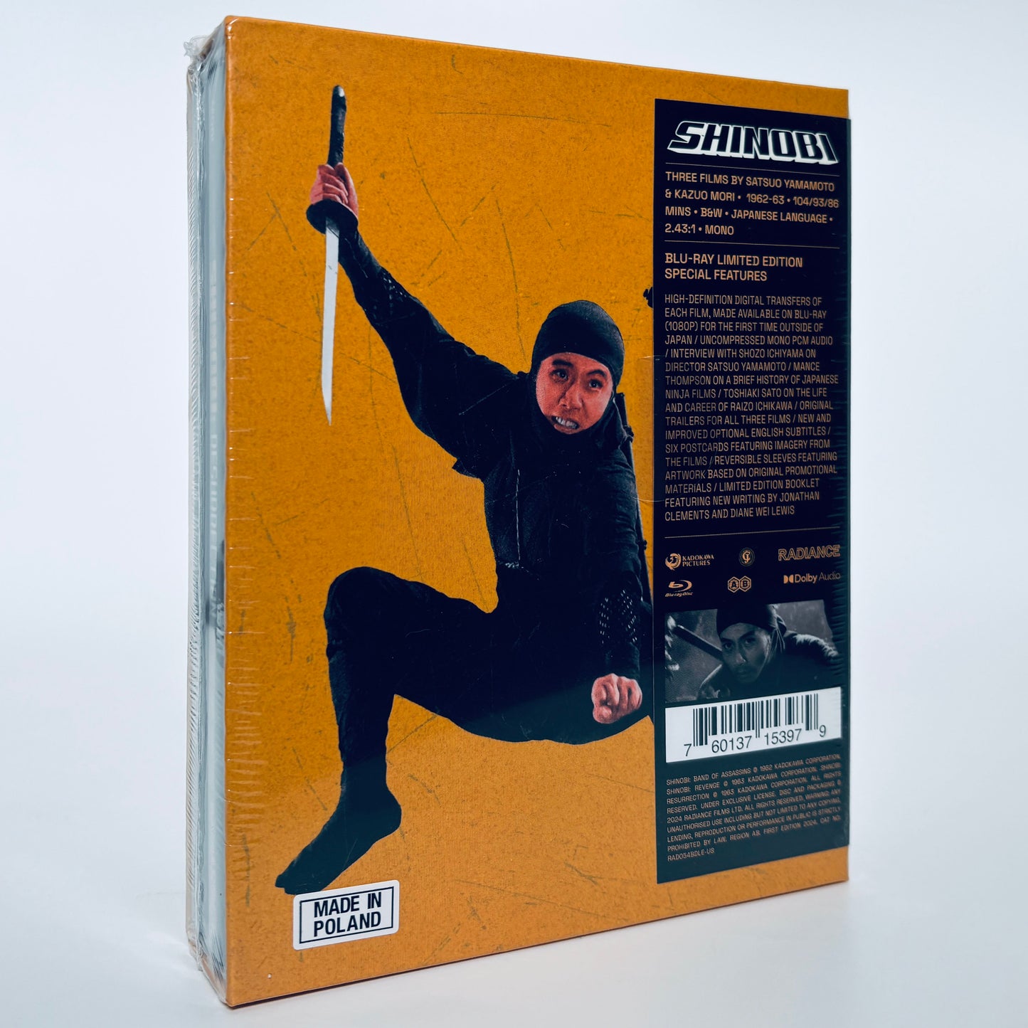 Shinobi Blu-ray Raizo Ichikawa Tomisaburo Wakayama Satsuo Yamamoto Radiance Ninja