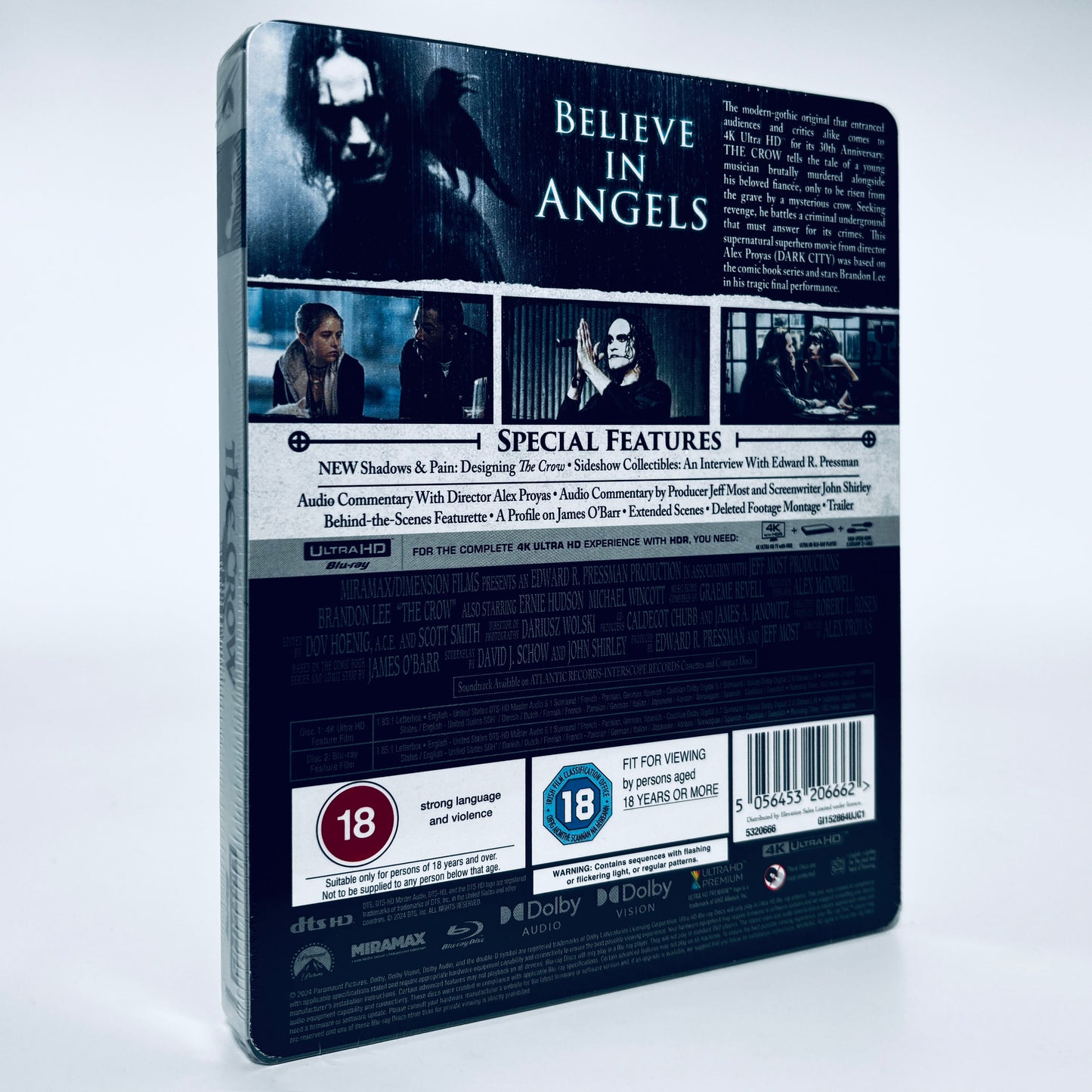 The Crow 4K Ultra HD UHD Blu-ray Brandon Lee Steel Book Steelbook Paramount