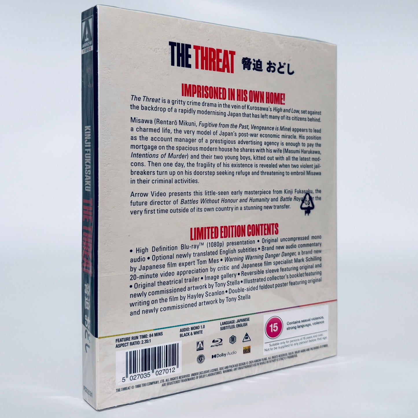 The Threat Blu-ray Kinji Fukasaku 1966 Limited Edition Region B Arrow Films
