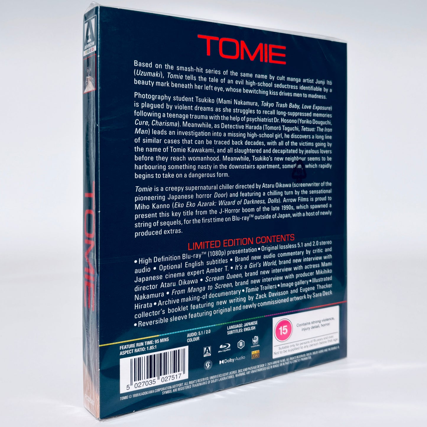 Tomie Blu-ray 1998 Region B Arrow Films Uzumaki Ataru Oikawa Japanese Horror