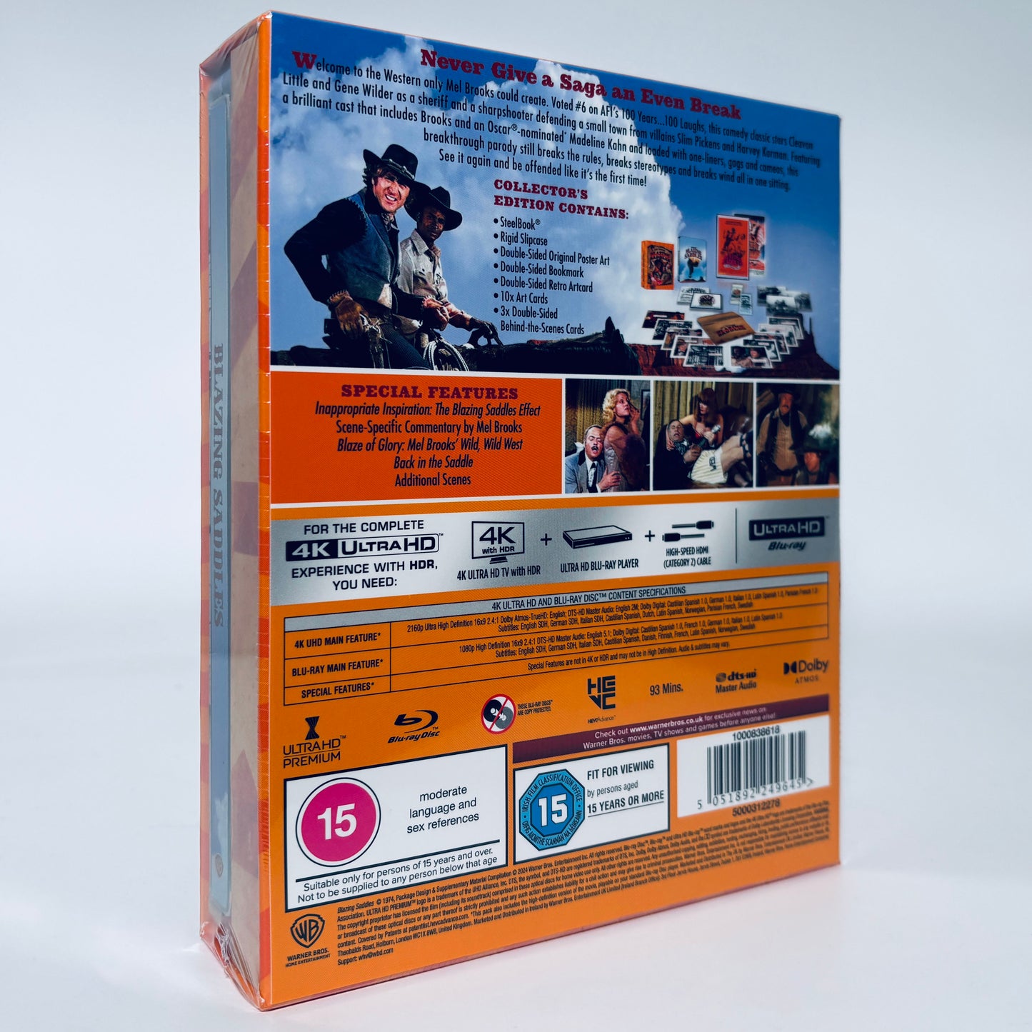 Blazing Saddles 4K Ultra HD Blu-ray 1974 SteelBook Warner Steel Book Mel Brooks