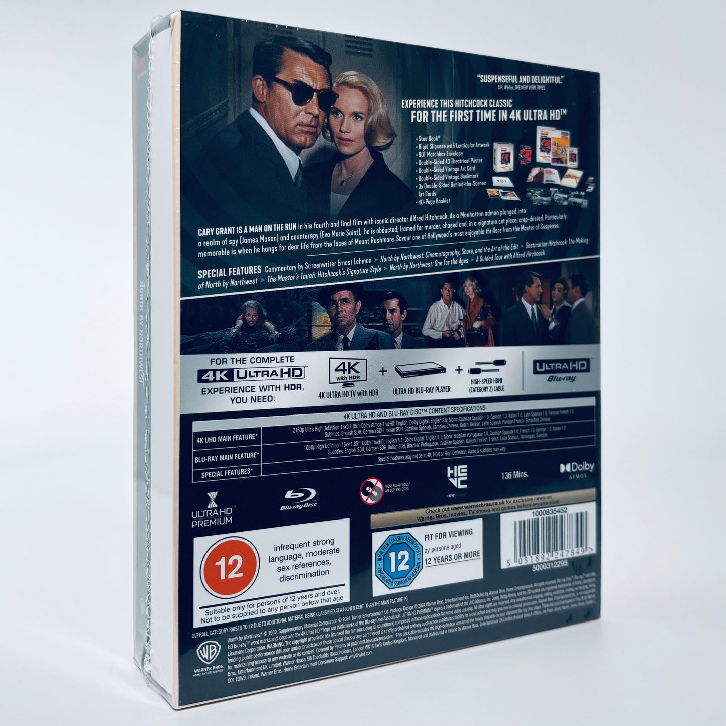 North by Northwest 4K Ultra HD Blu-ray SteelBook Warner Steel Book Cary Grant
