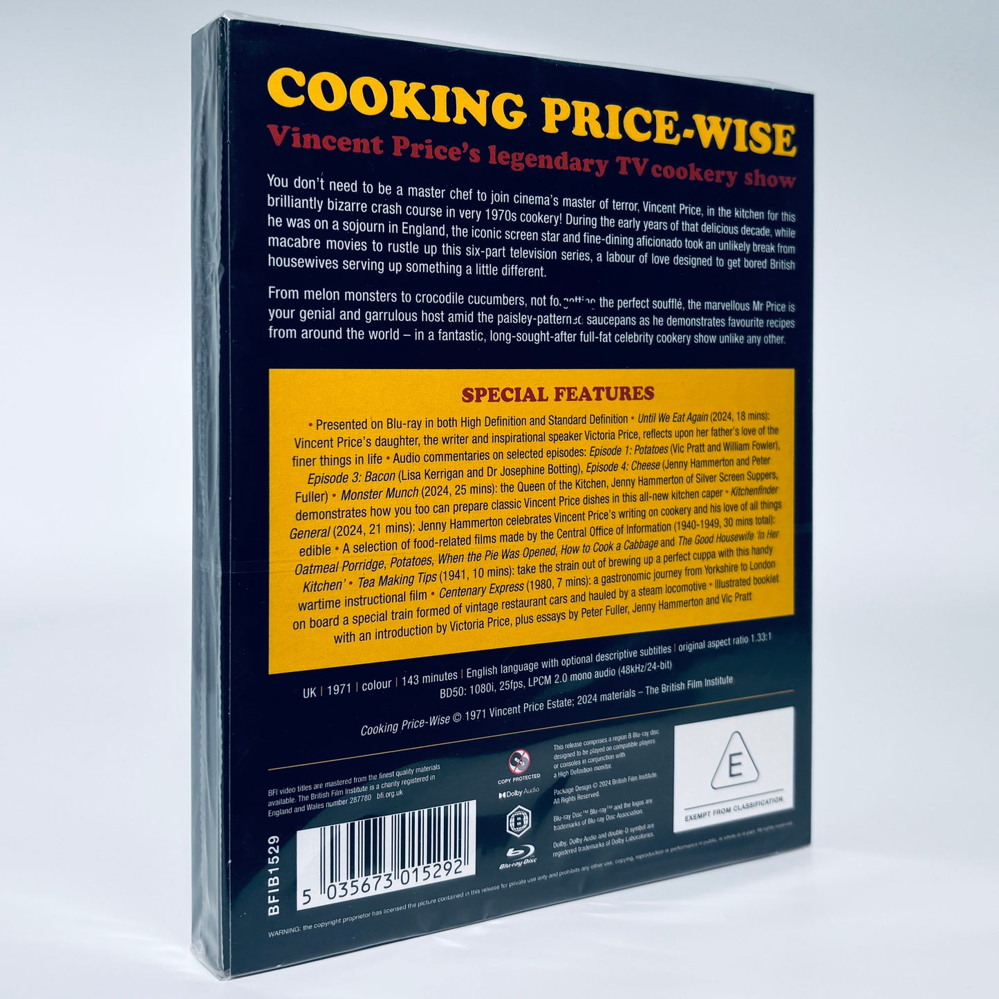 Cooking Price Wise Vincent Price Blu-ray 1971 BFI Show TV Chef Limited Edition
