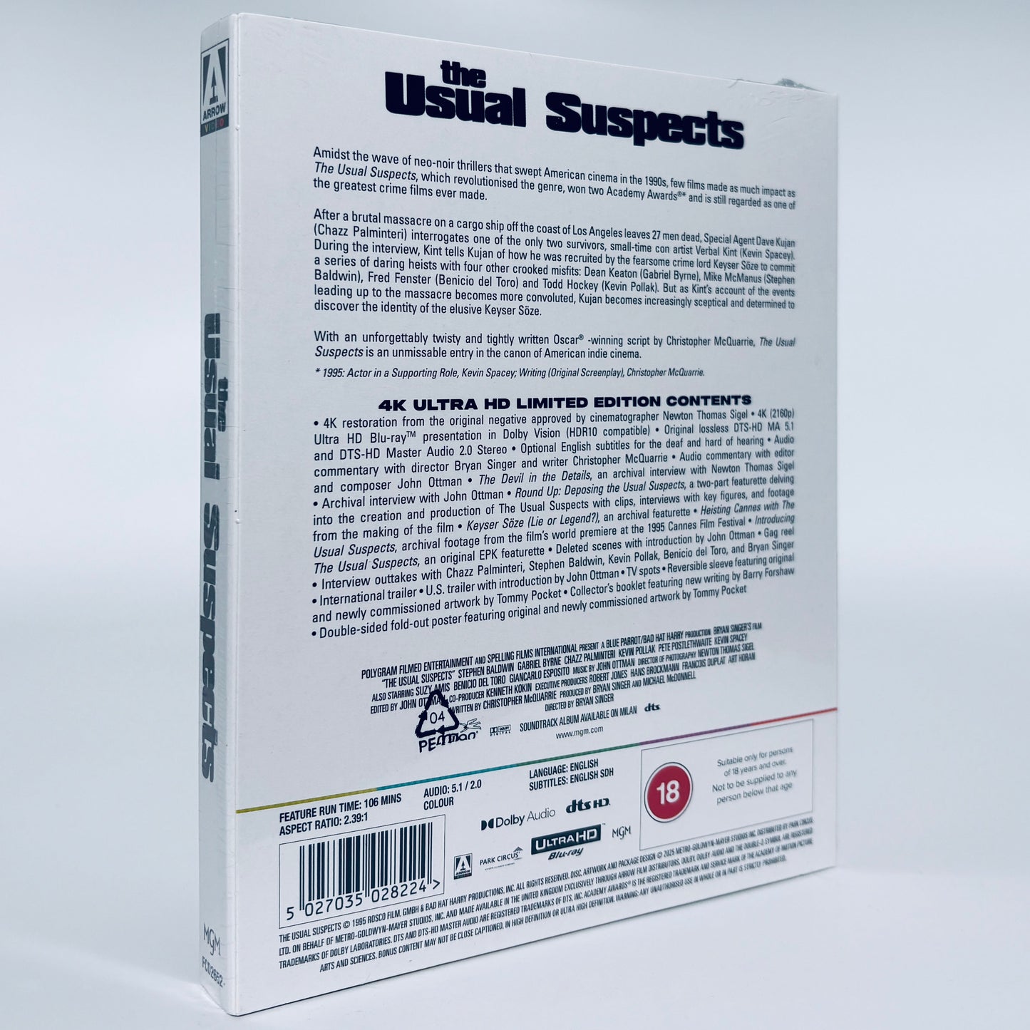 The Usual Suspects UHD 4K Ultra HD Blu-ray 1995 Arrow Bryan Singer Limited