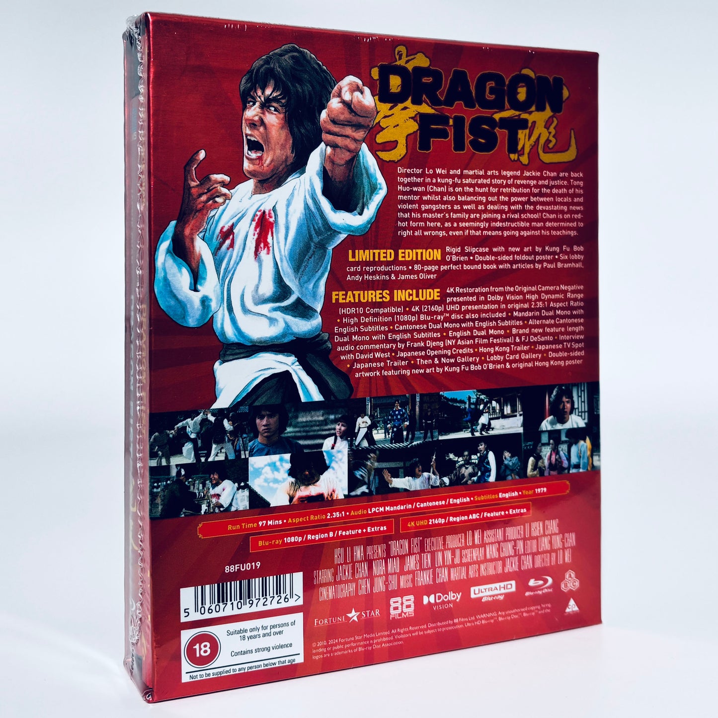 Dragon Fist 4K Ultra HD UHD Jackie Chan Blu-ray 88 Films Nora Miao Kung Fu