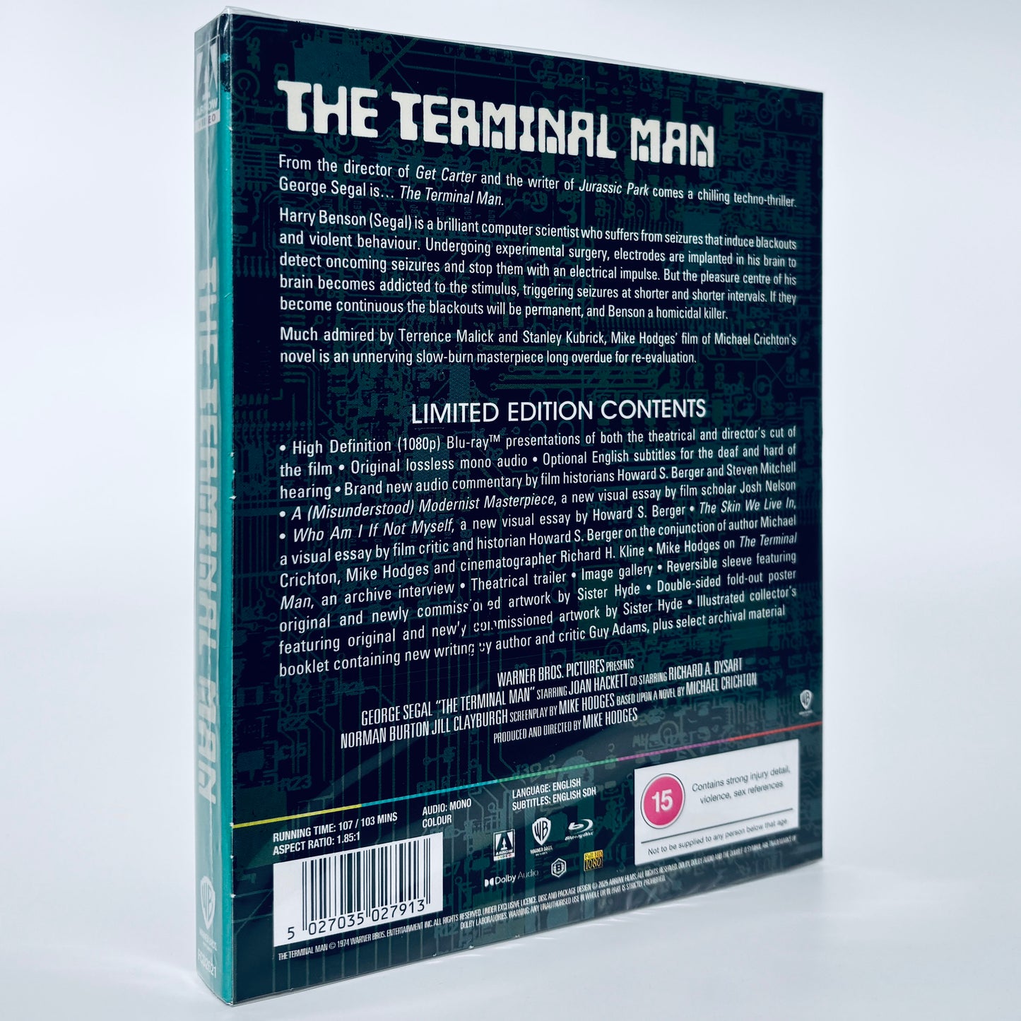 The Terminal Man Blu-ray 1974 Arrow Films Mike Hodges George Segal