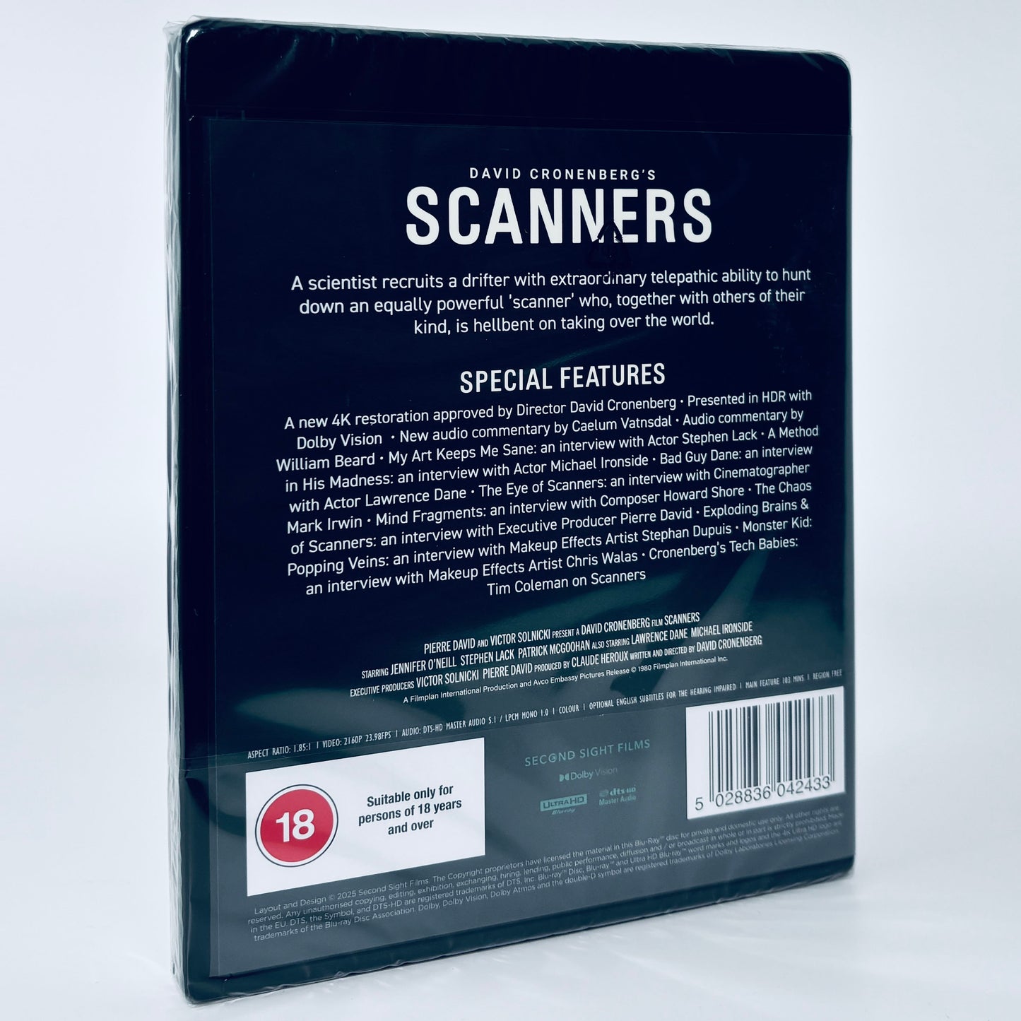 Scanners 1981 4K Ultra HD Blu-ray Second Sight Standard Edition David Cronenberg