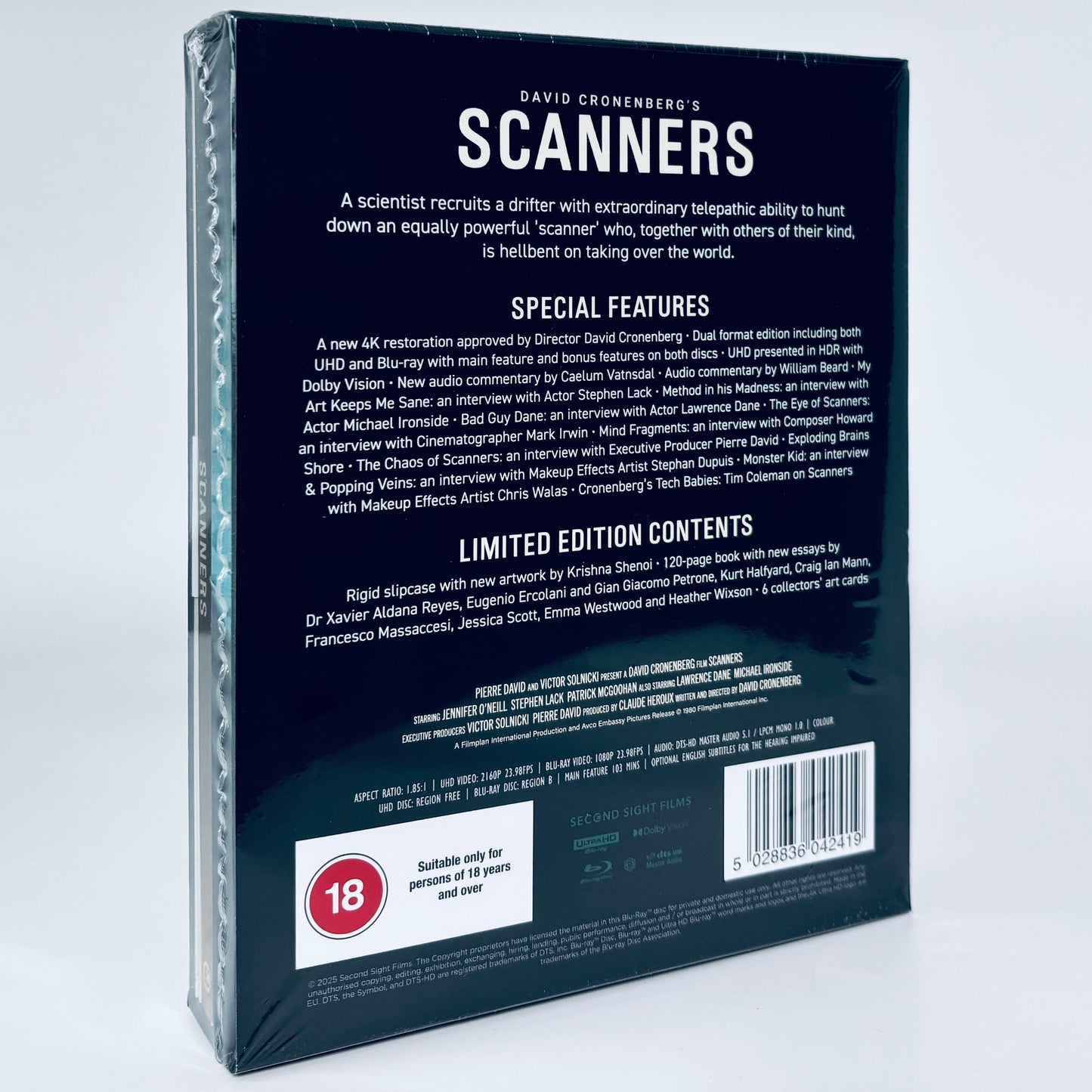 Scanners 1981 4K Ultra HD Blu-ray Second Sight Limited Edition David Cronenberg