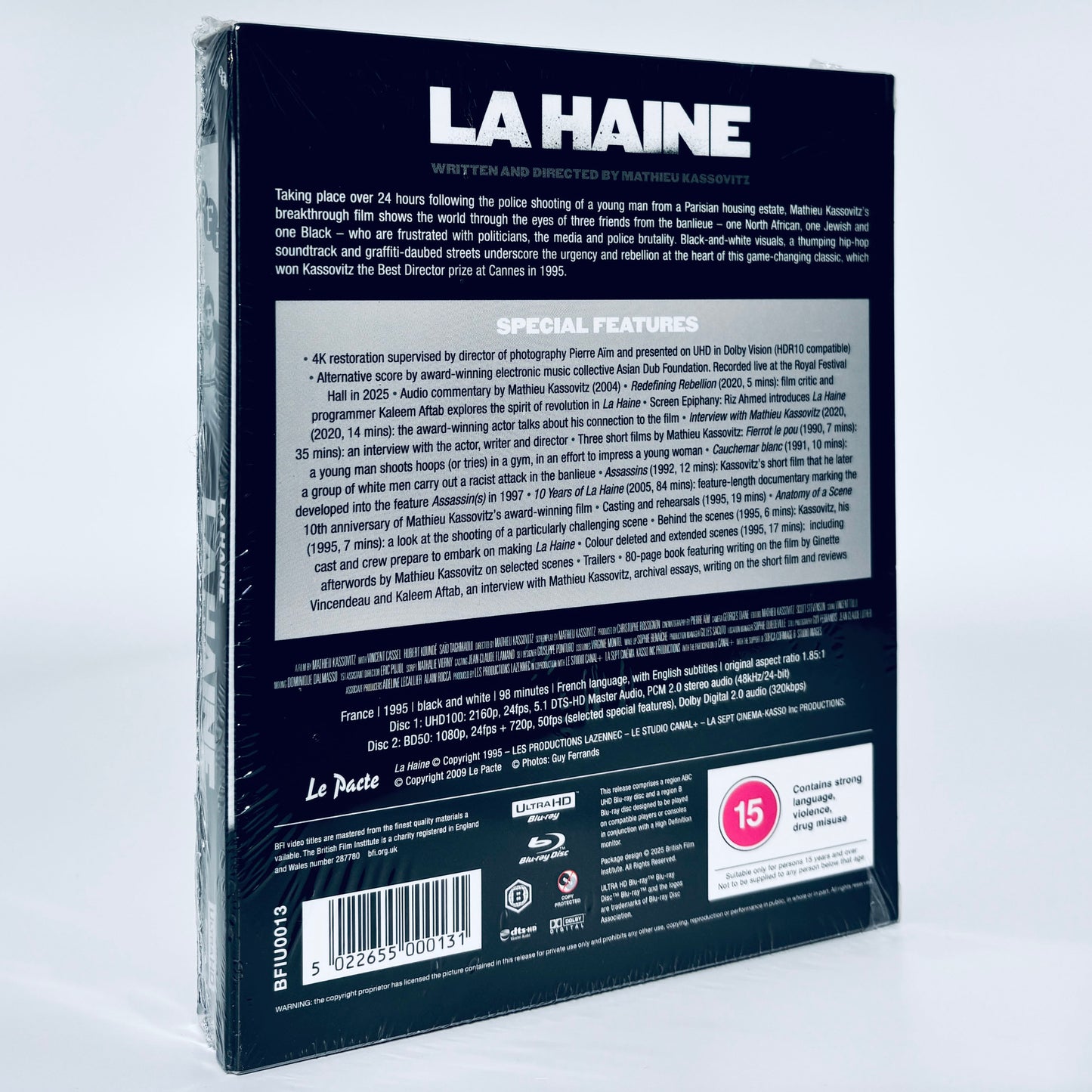 La Haine 4K Ultra HD Blu-ray BFI Mathieu Kassovitz Vincent Cassel