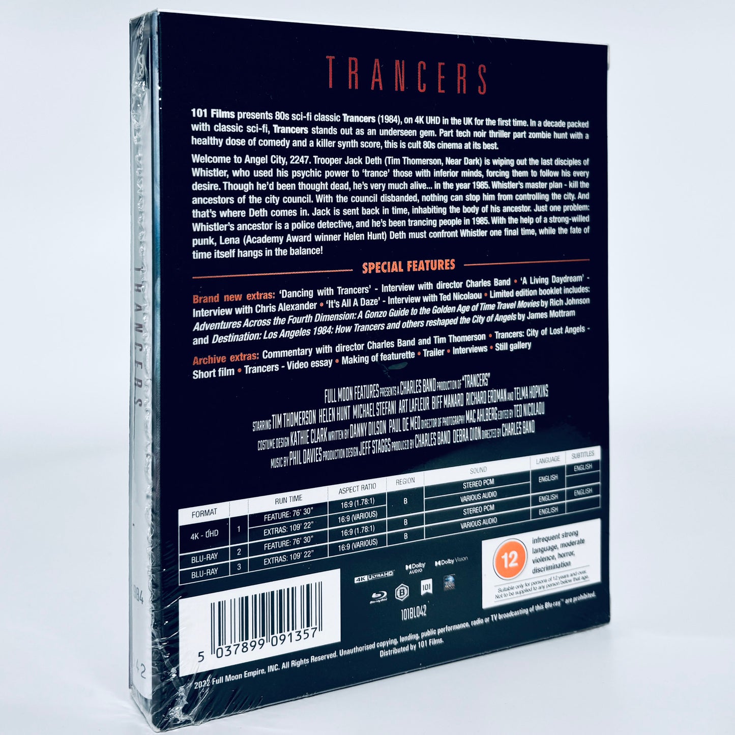Trancers 1984 3-Disc 4K Ultra HD Blu-ray 101 Films Charles Band Future Cop