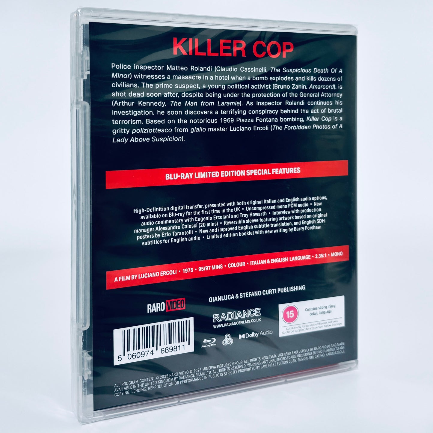Killer Cop Blu-ray Raro Video Radiance La polizia ha le mani legate Luciano Erco