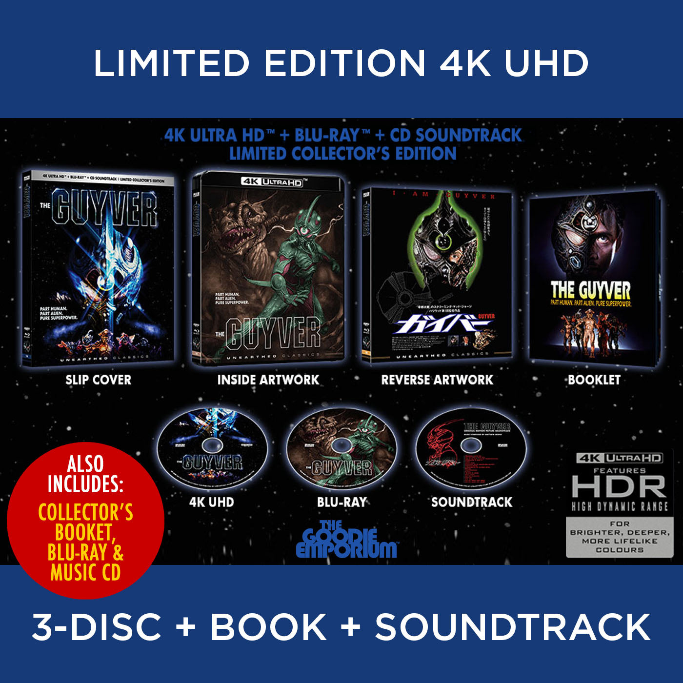 The Guyver 4K Ultra HD Blu-ray UHD 1991 CD Soundtrack Unearthed Classics Mutronics
