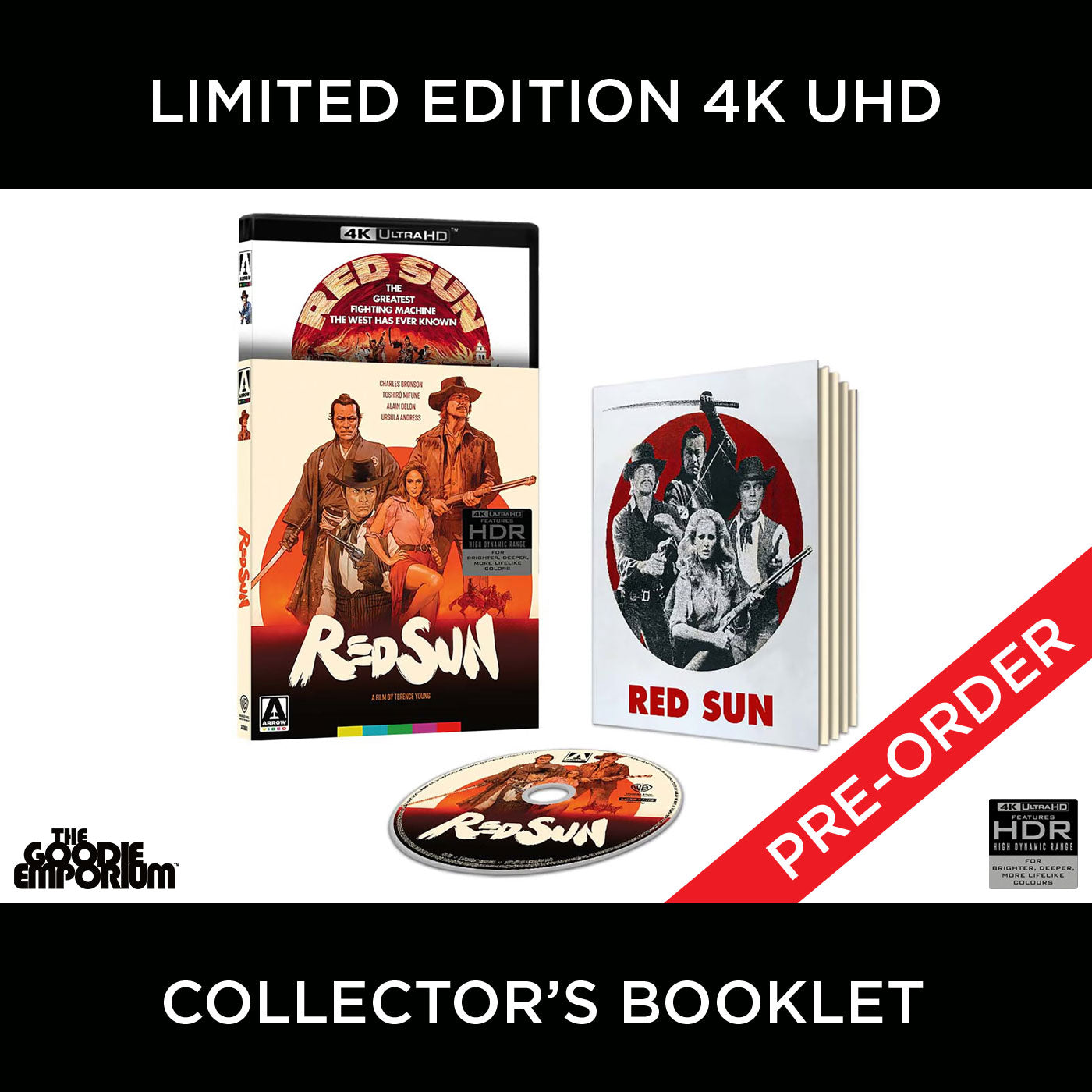 Red Sun 4K Ultra HD Blu-ray Arrow Charles Bronson Toshiro Mifune Ursula Andress Alain Delon