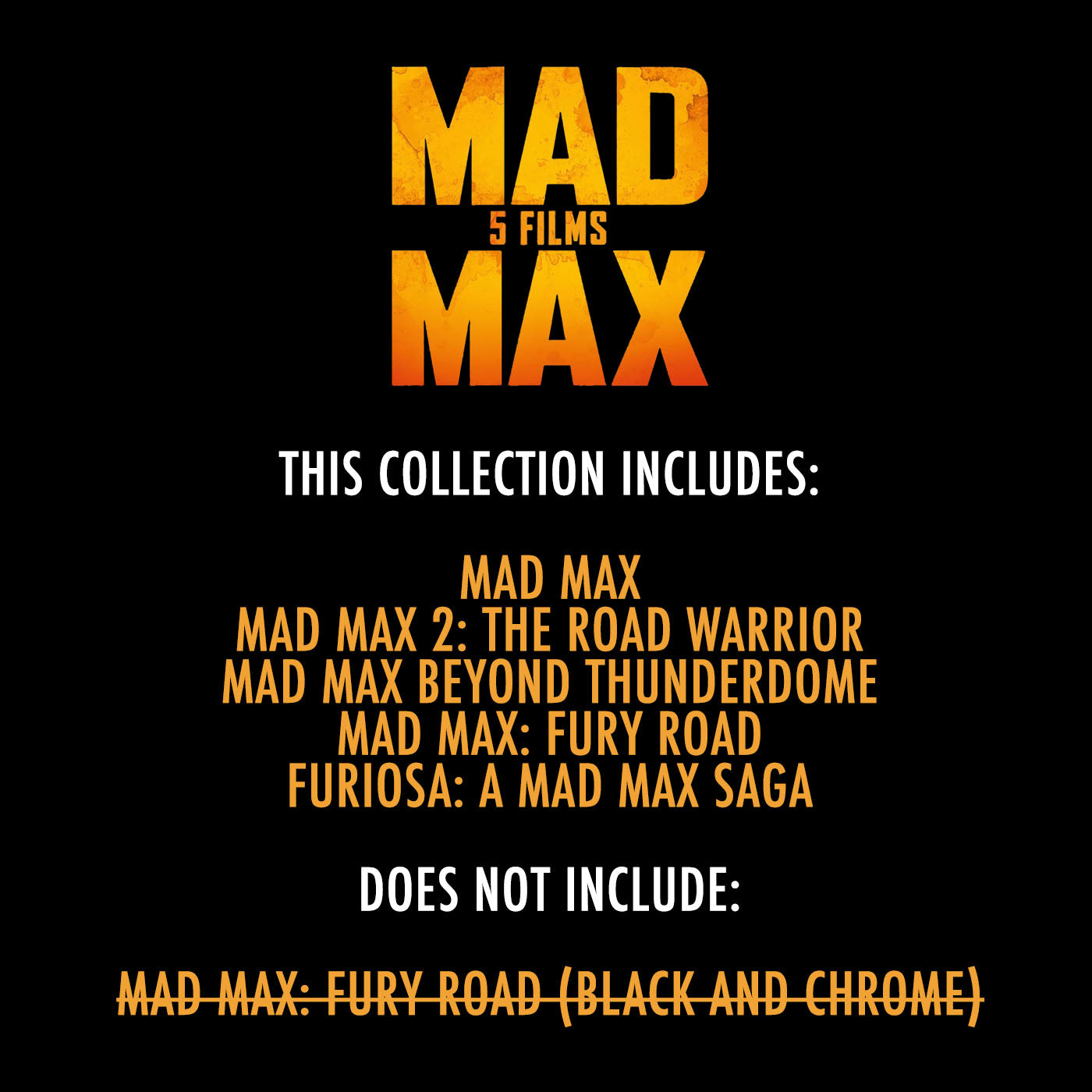 Mad Max Petrol 5-Film Collection Gas Can Furiosa 4K Ultra HD Blu-ray Warner