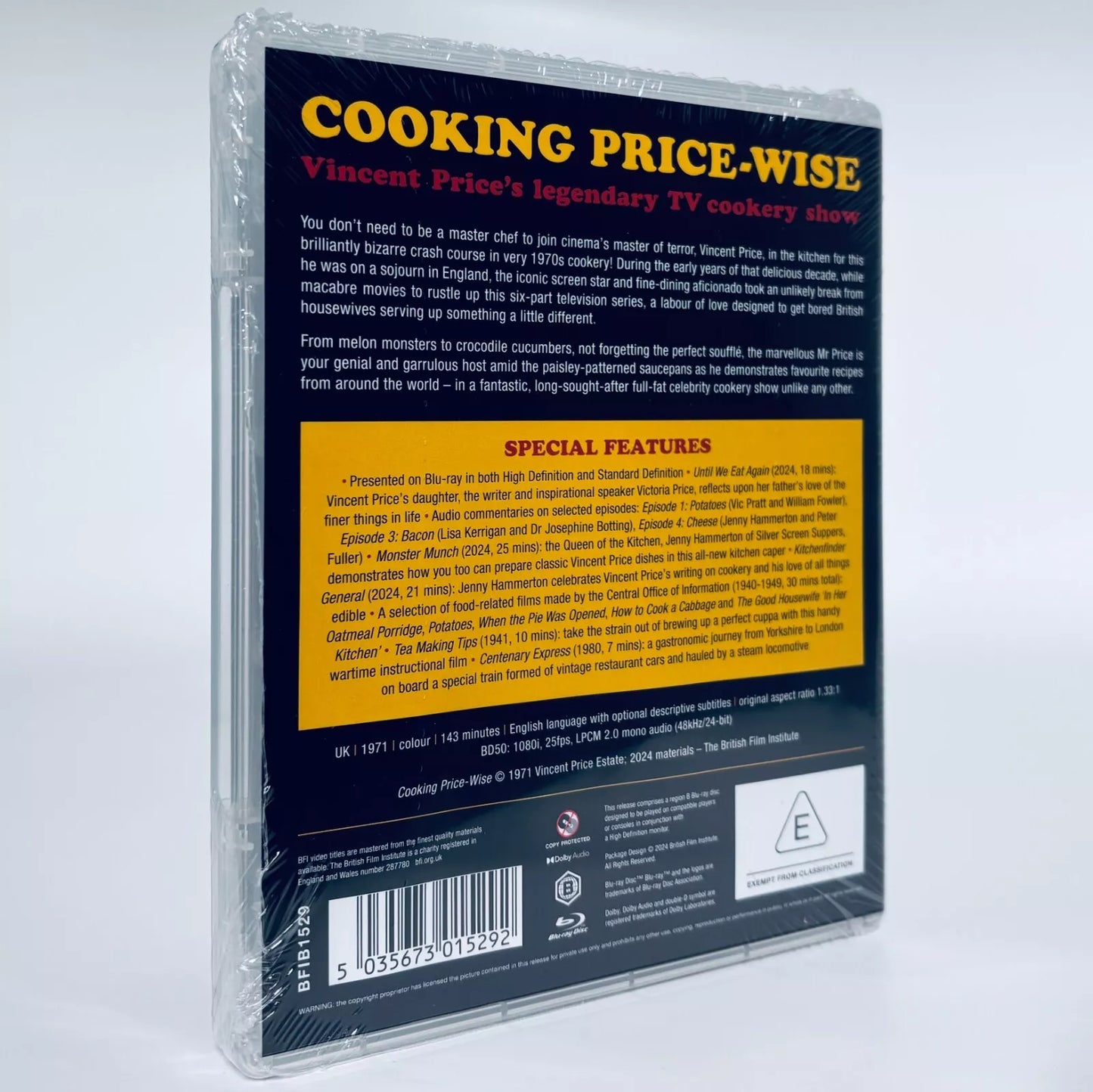 Cooking Price Wise Vincent Price Blu-ray 1971 BFI Show TV Chef Standard