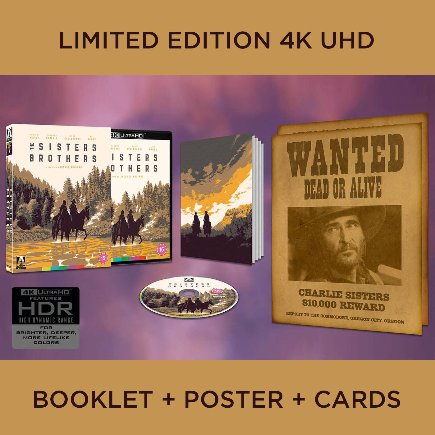 The Sisters Brothers UHD 4K Special Edition Arrow Films UK Ultra HD Blu-ray Joaquin Phoenix