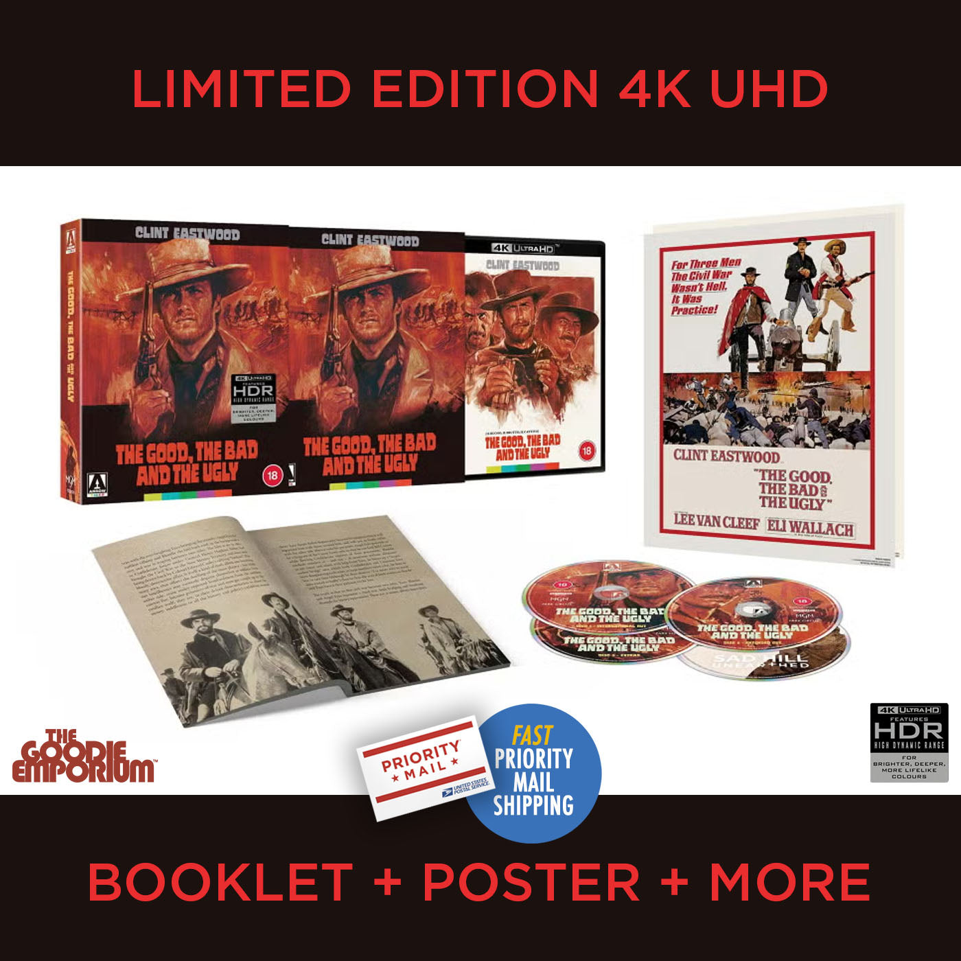The Good The Bad and the Ugly 4K Ultra HD UHD Blu-ray Arrow Clint Eastwood