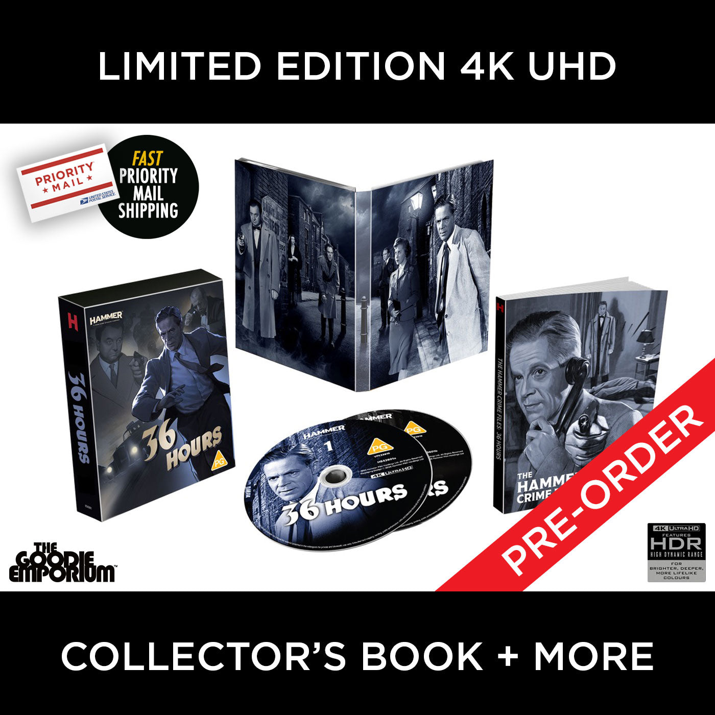 36 Hours 4K Ultra HD Blu-ray 1963 Terror Street Hammer Dan Duryea Montgomery Tully