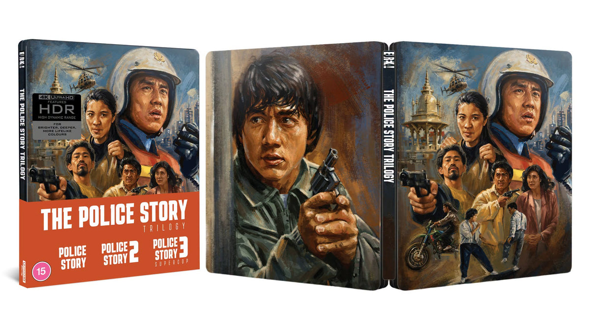 Police Story Trilogy 4K Ultra HD Jackie Chan Blu-ray Eureka Supercop Steel Book