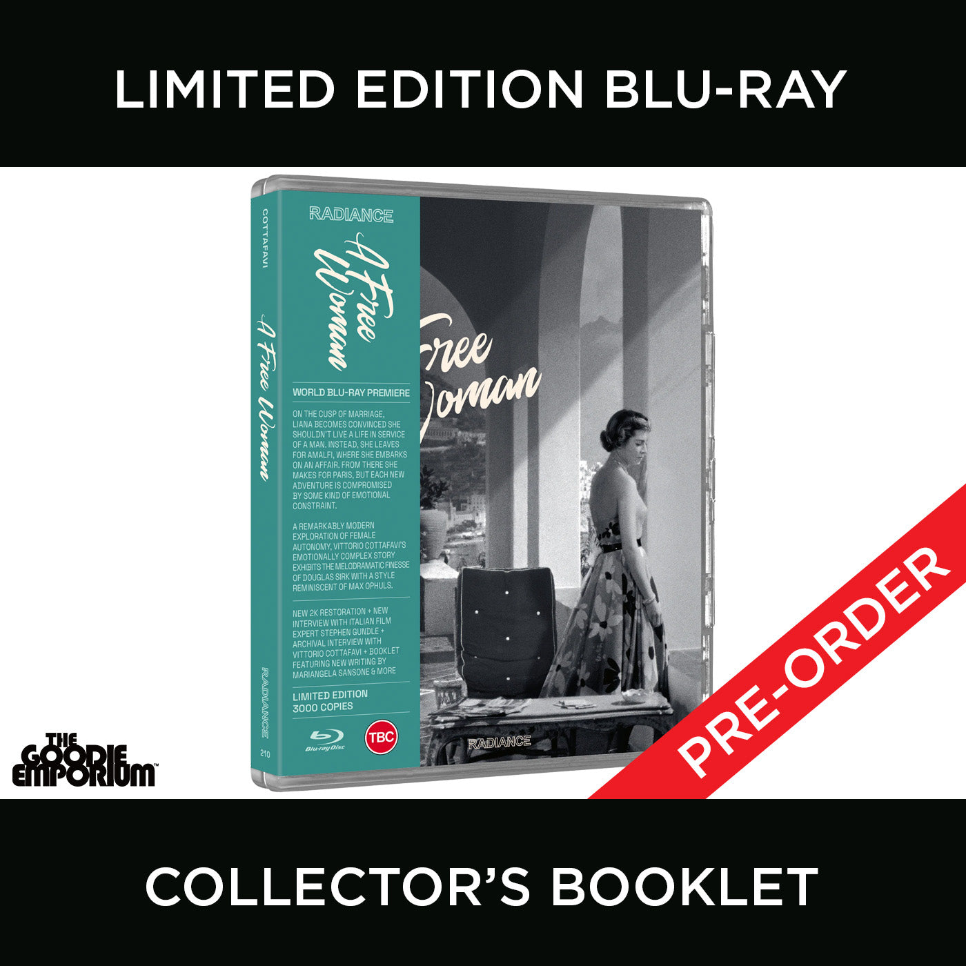A Free Woman Blu-ray Radiance 1954 Una donna libera Vittorio Cottafavi Françoise Christophe